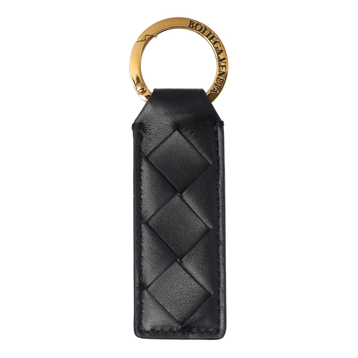 Shop Bottega Veneta Keyring In Black