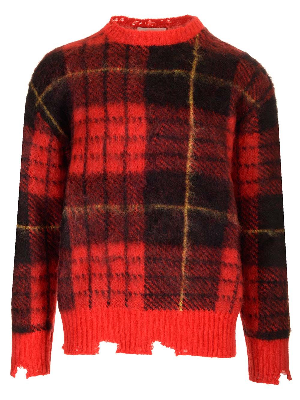 Shop Alexander Mcqueen Oversized Tartan Jumper In Red