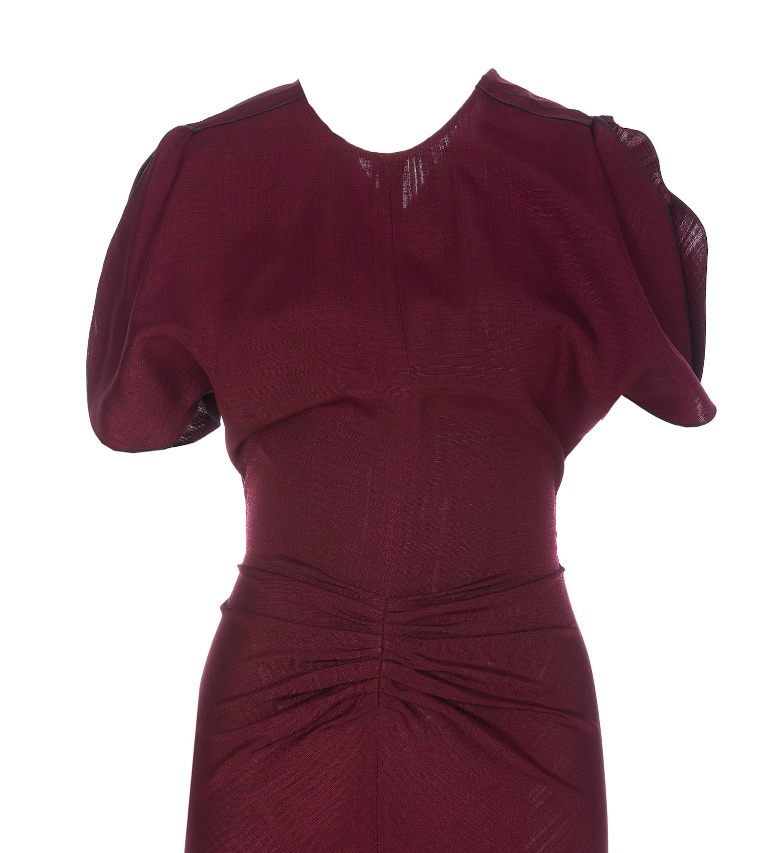 Shop Victoria Beckham Gathered Dress In Red