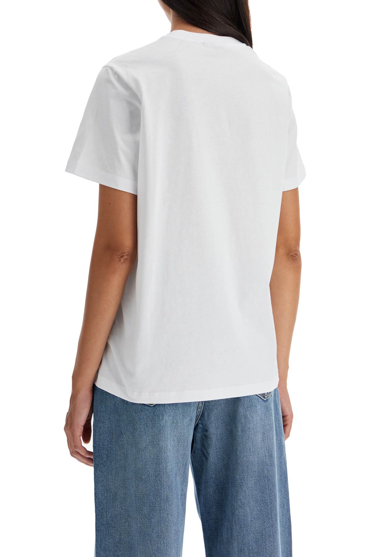 Shop Ganni Printed Relaxed Fit T-shirt In White