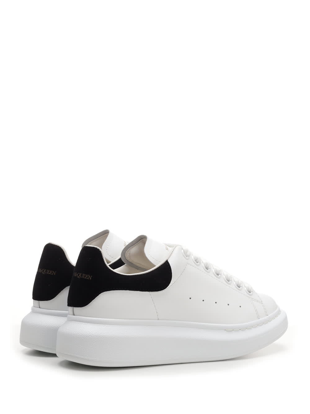 Shop Alexander Mcqueen Oversize Sneakers With Black Heel In White