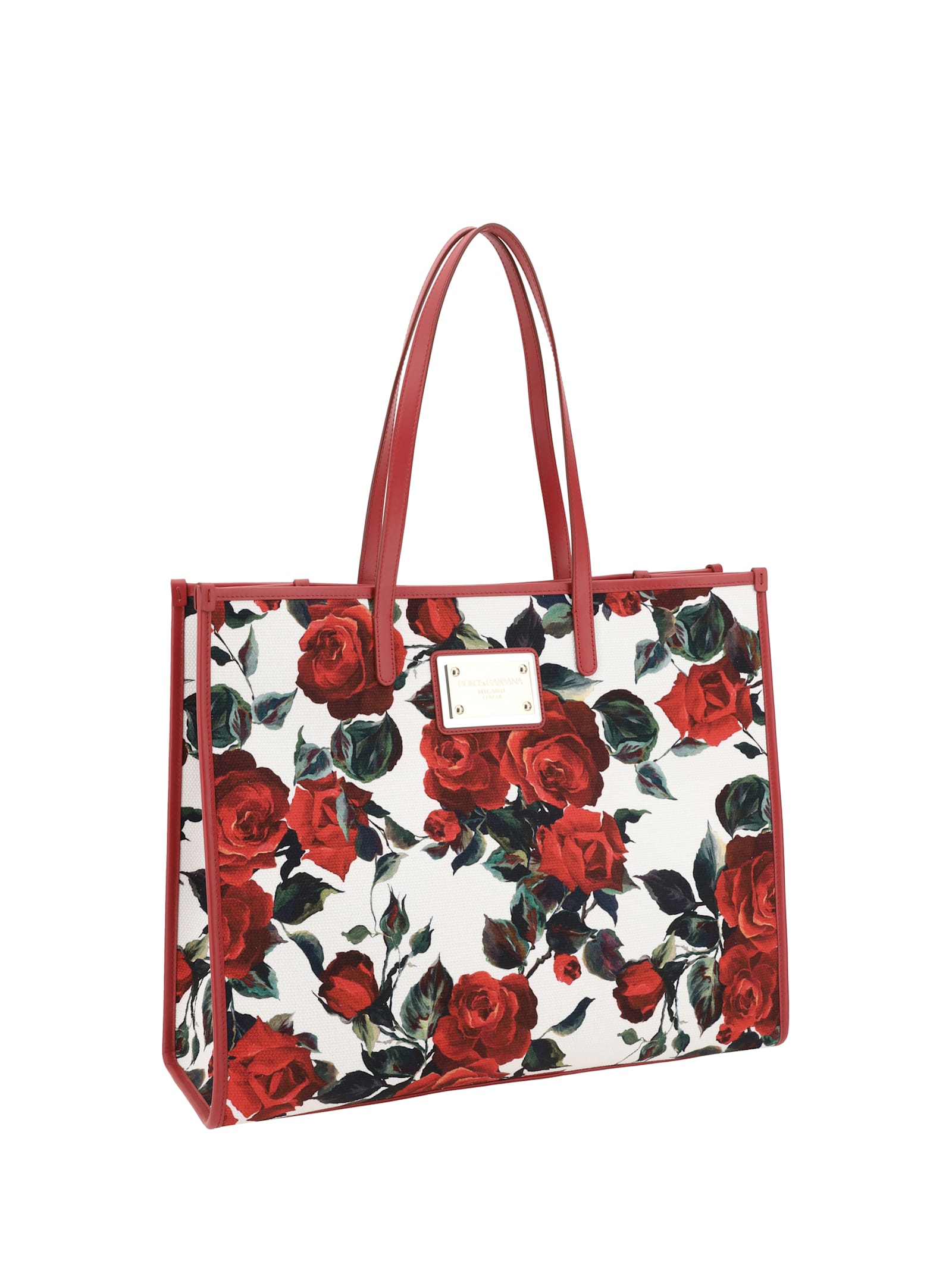 Dolce & Gabbana Floral Print Tote Women's Bag In Rosa Rossa F.bco