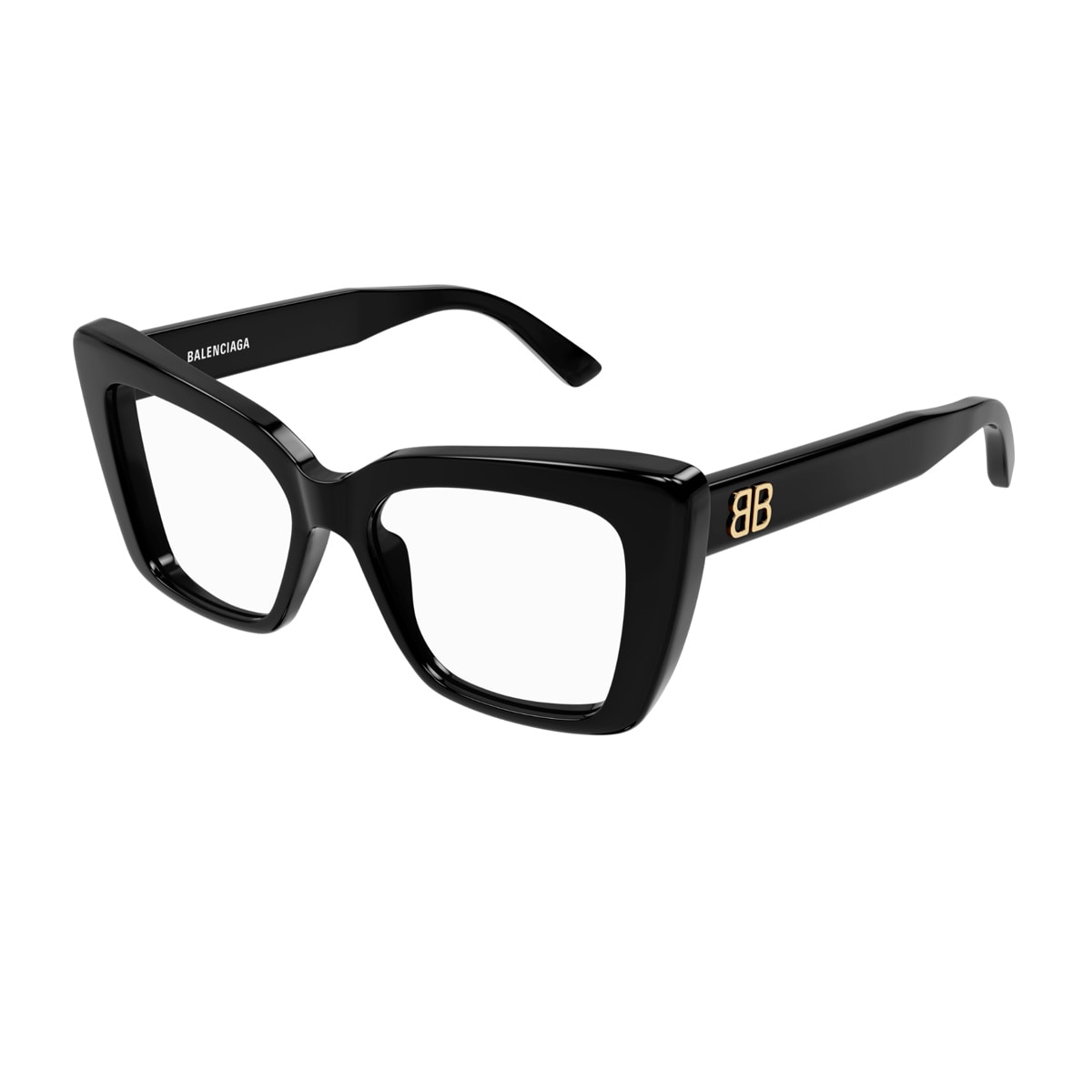 Balenciaga Logo-lettering Cat-eye Glasses In Black