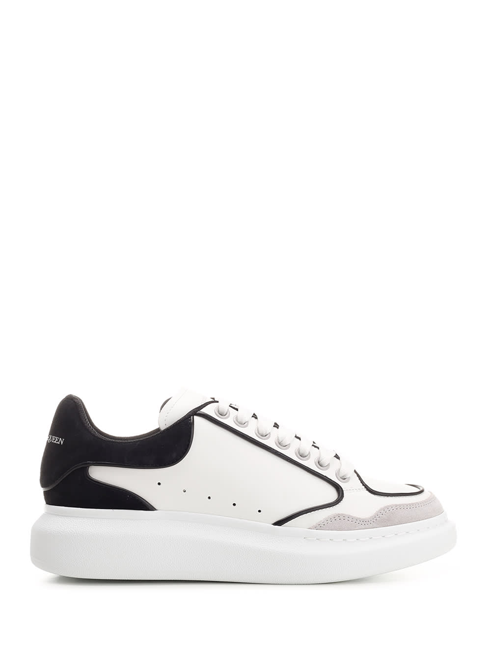 Shop Alexander Mcqueen Oversize Sneakers With Black Heel Tab In White