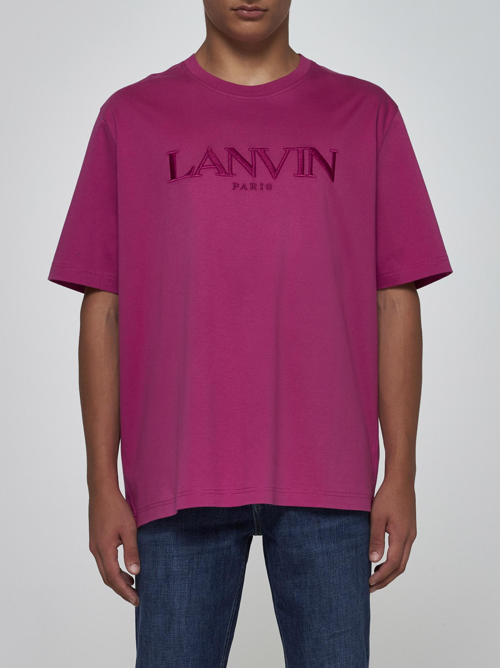 Shop Lanvin Logo Cotton T-shirt In Fuchsia