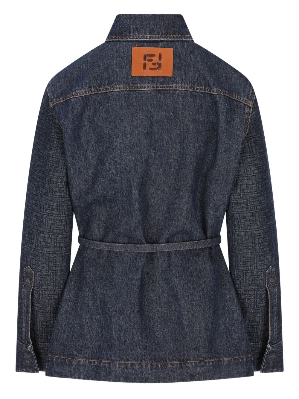 Fendi Go-to Denim Shirt Jacket With Quilted Ff Motif Clothing In Blue