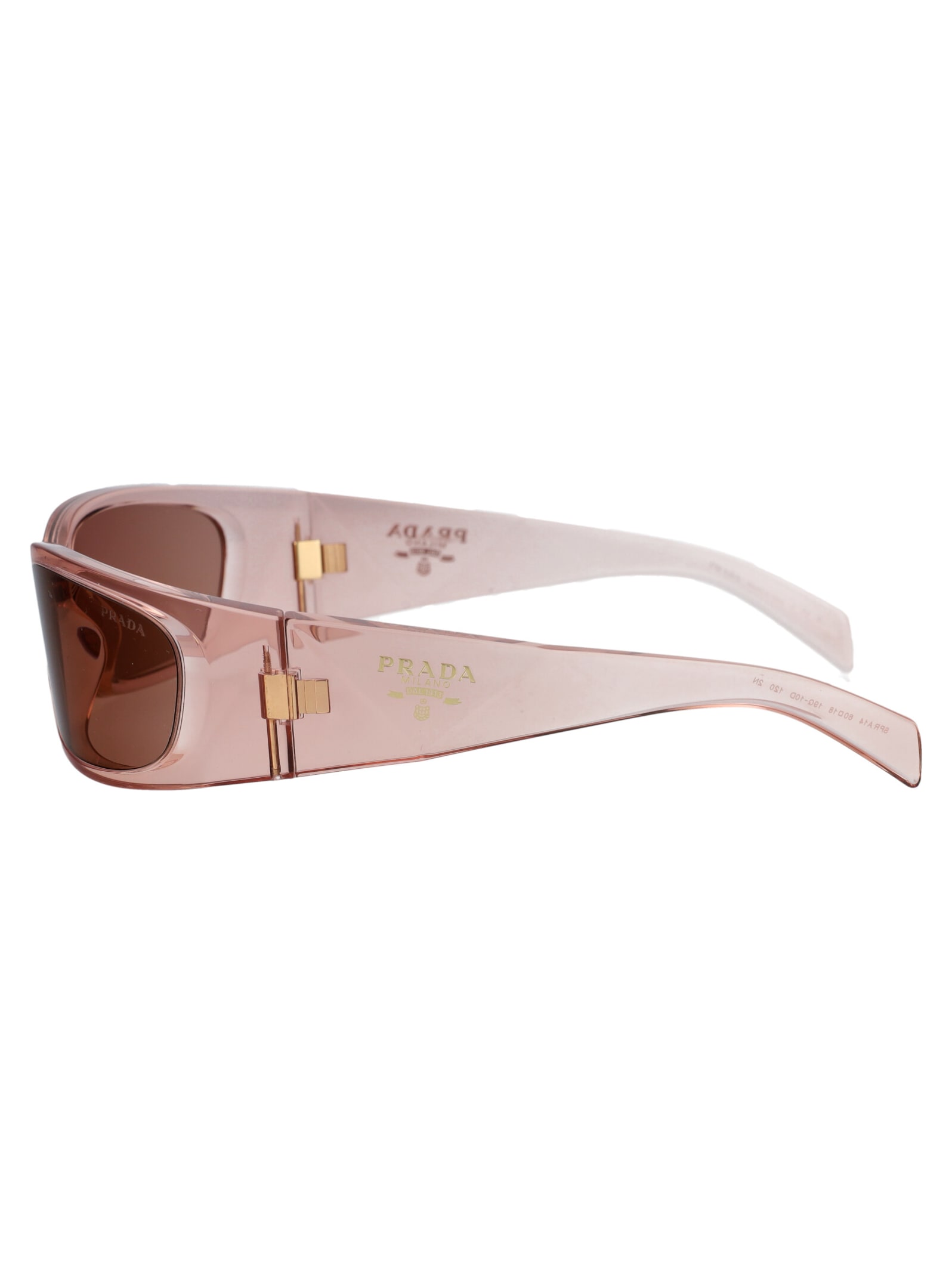 Shop Prada 0pr A14s Sunglasses In 19q10d Transparent Peach