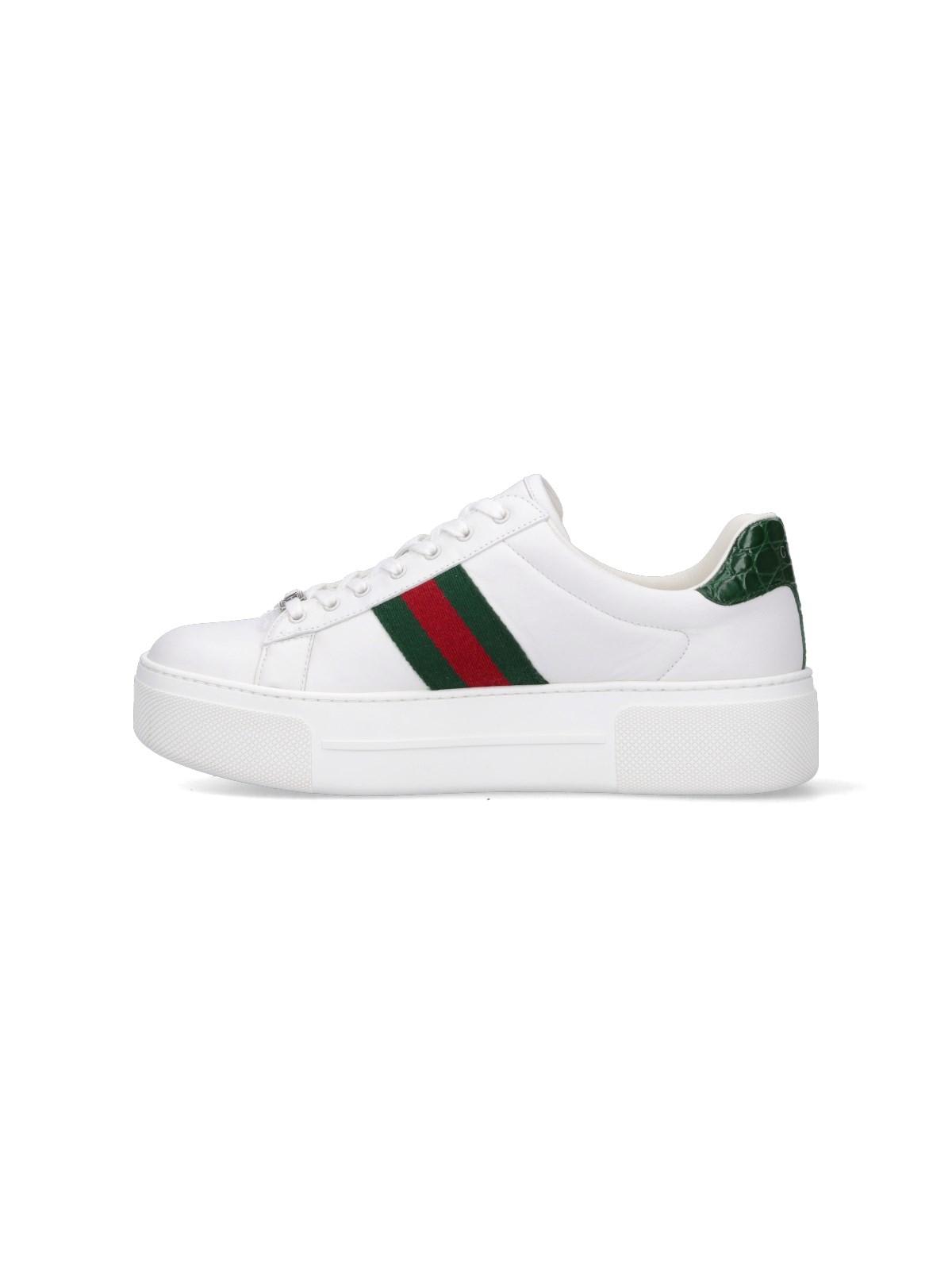 Shop Gucci Ace Low-top Sneakers In White