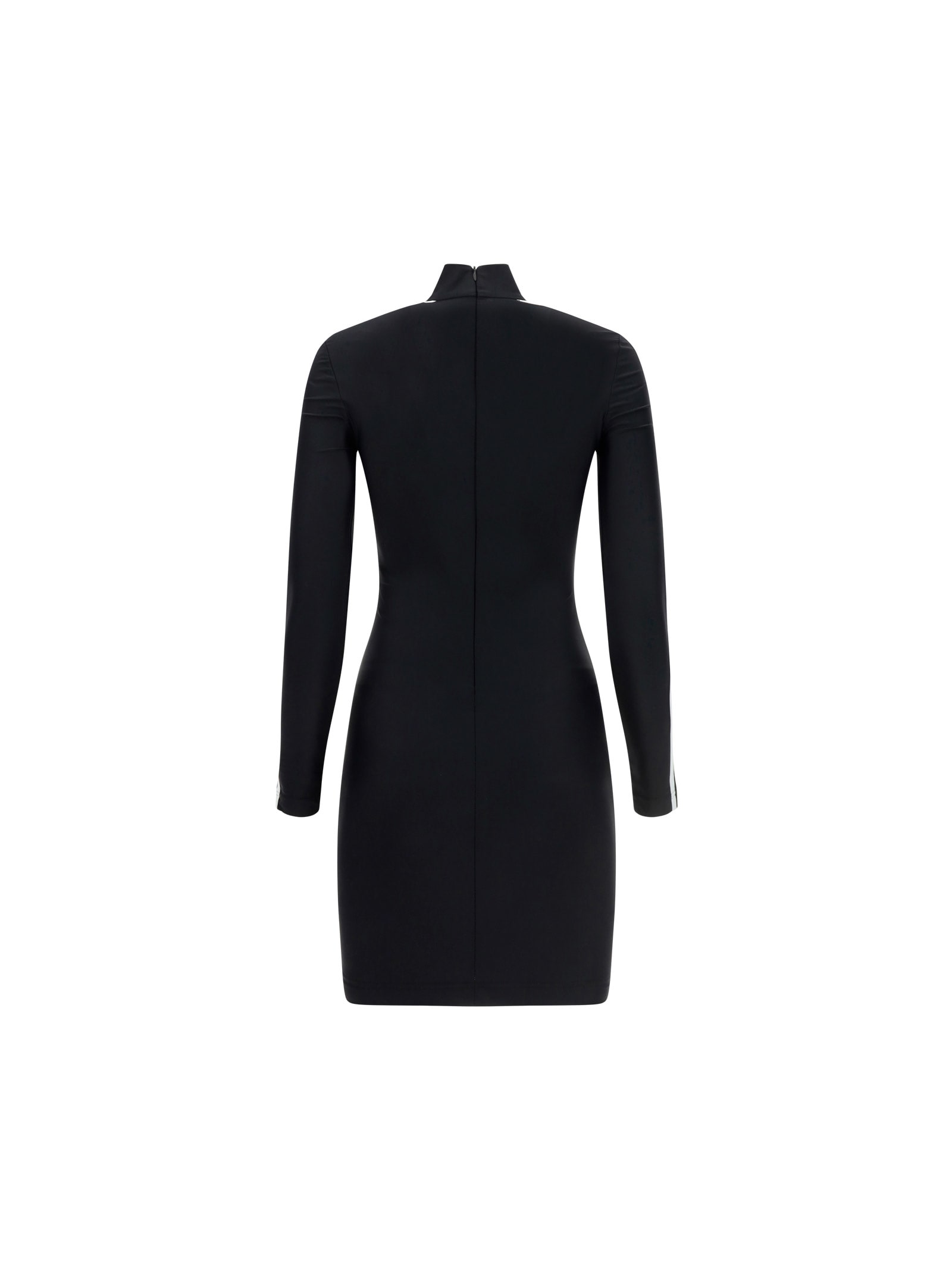 Balenciaga X Adidas Logo Mockneck Minidress In Black