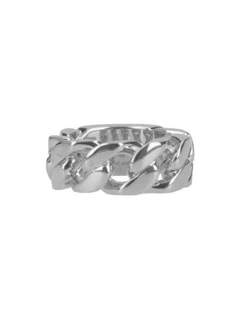 Mm6 Maison Margiela Minimal Chain-link Ring In Metallic