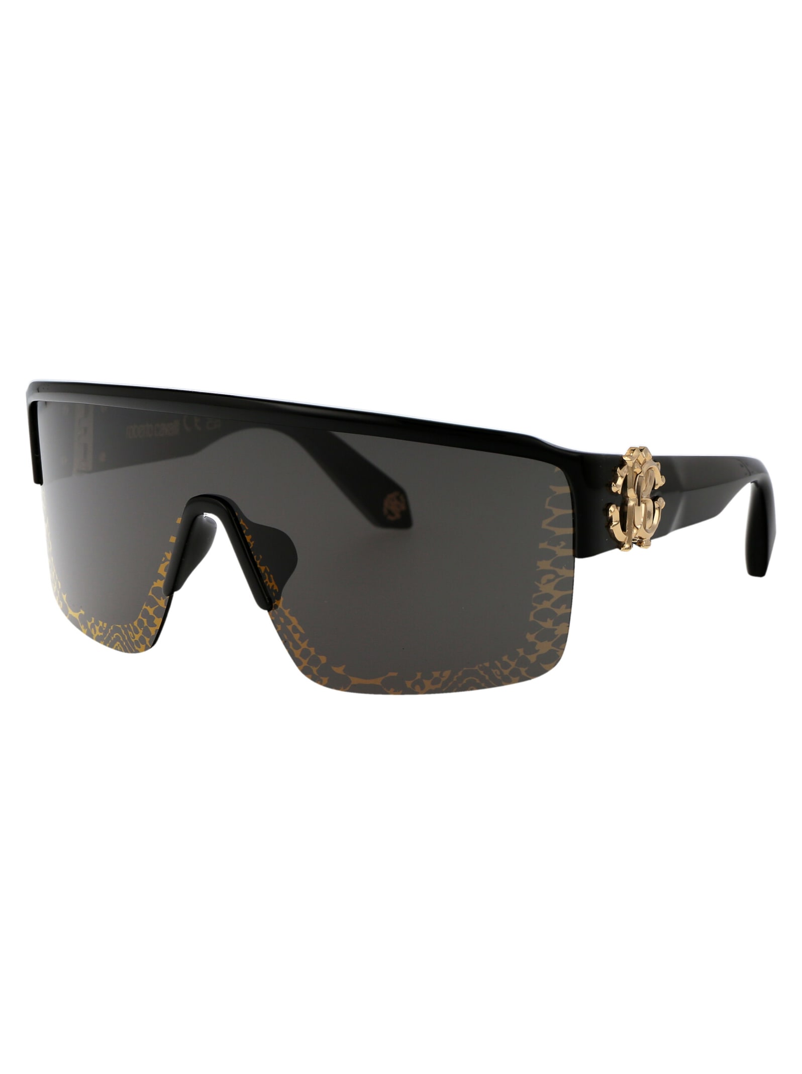 Shop Roberto Cavalli Src037m Sunglasses In Z42l Black Totale