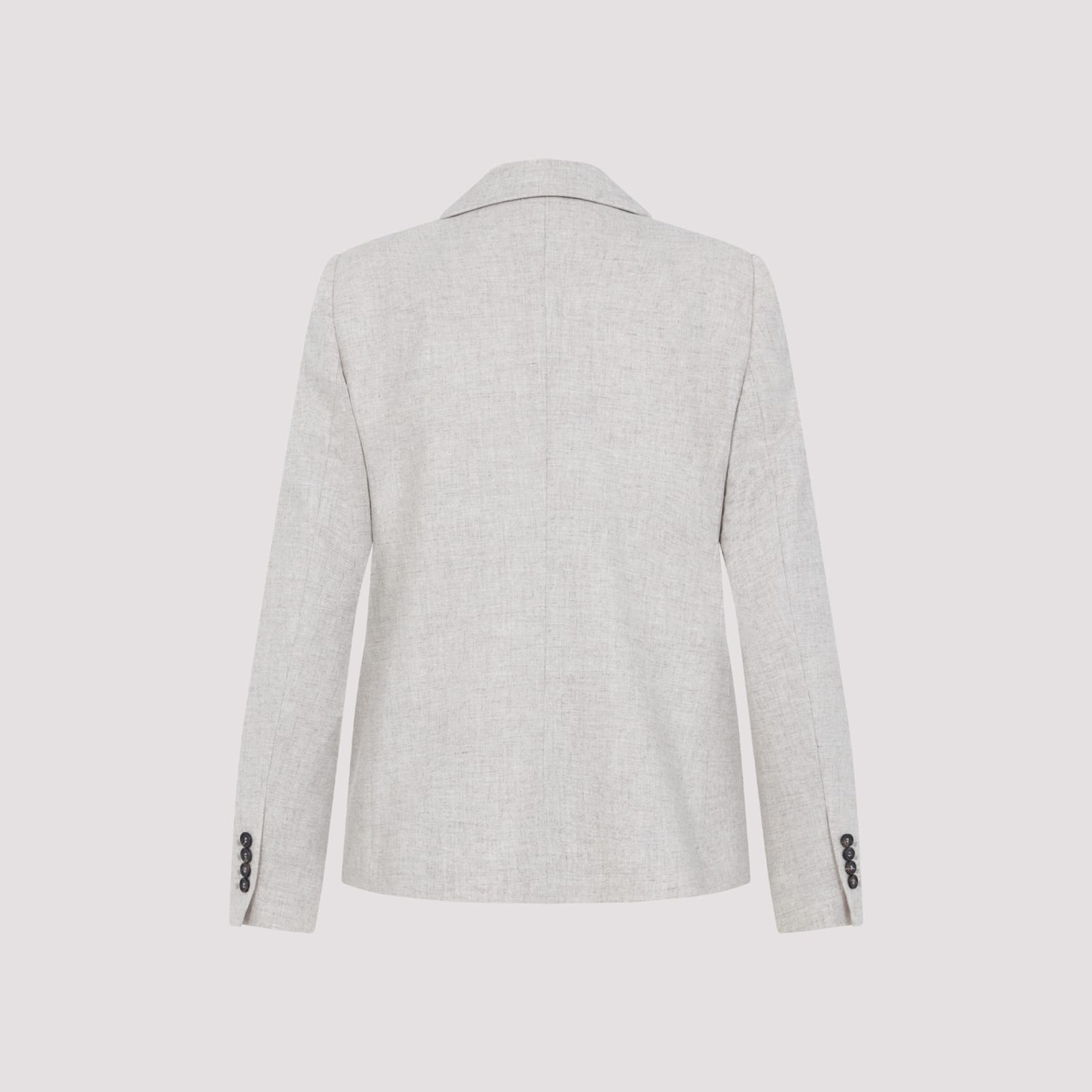 Brunello Cucinelli Double Breasted Wool And Cashmere Jacket In Green
