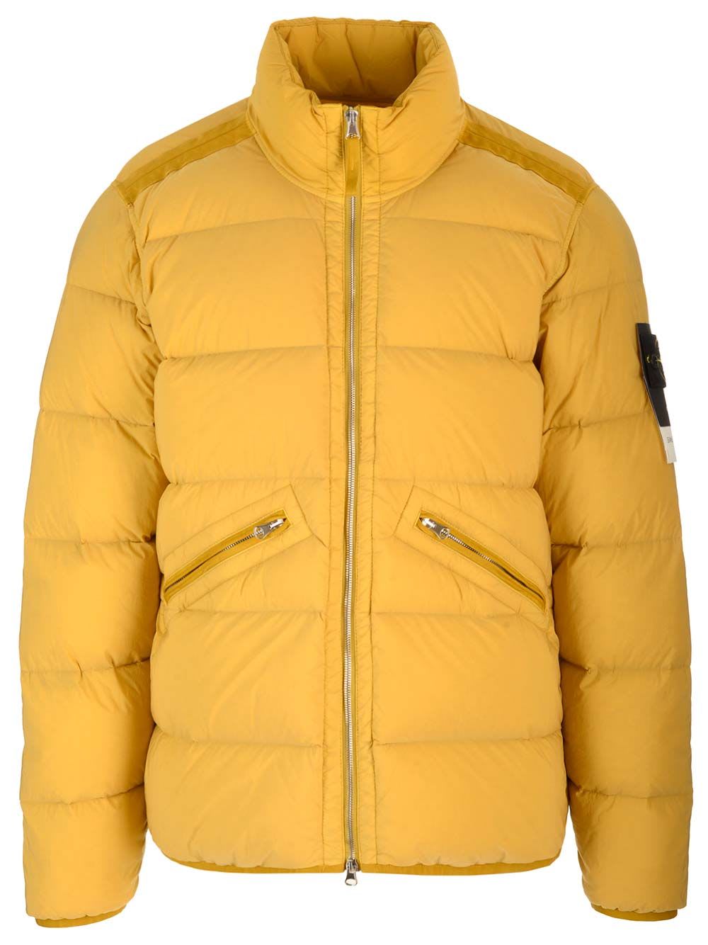 Shop Stone Island Stretch Nylon Jacket In Yellow