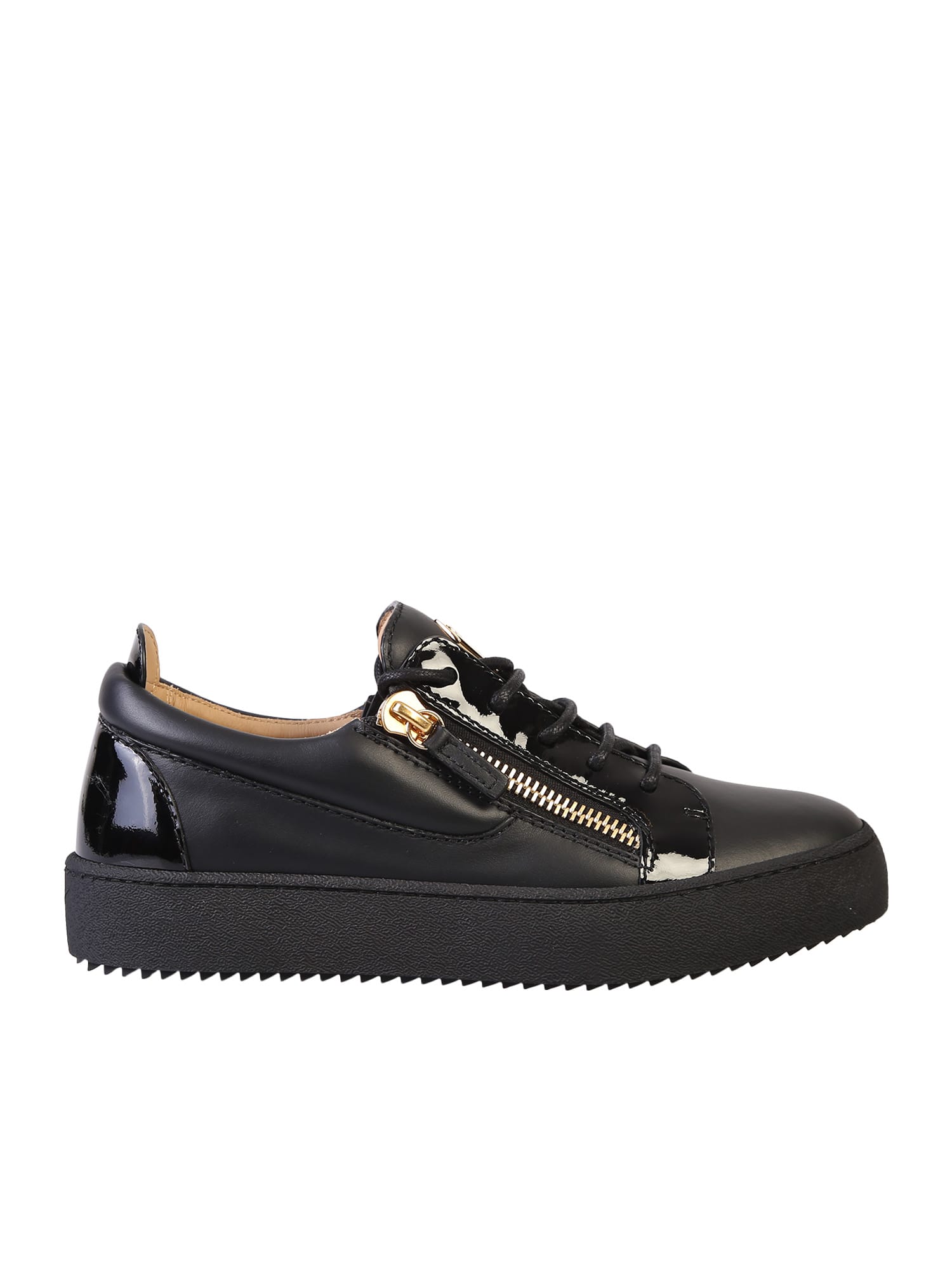 Shop Giuseppe Zanotti Zipped Sneakers In Black