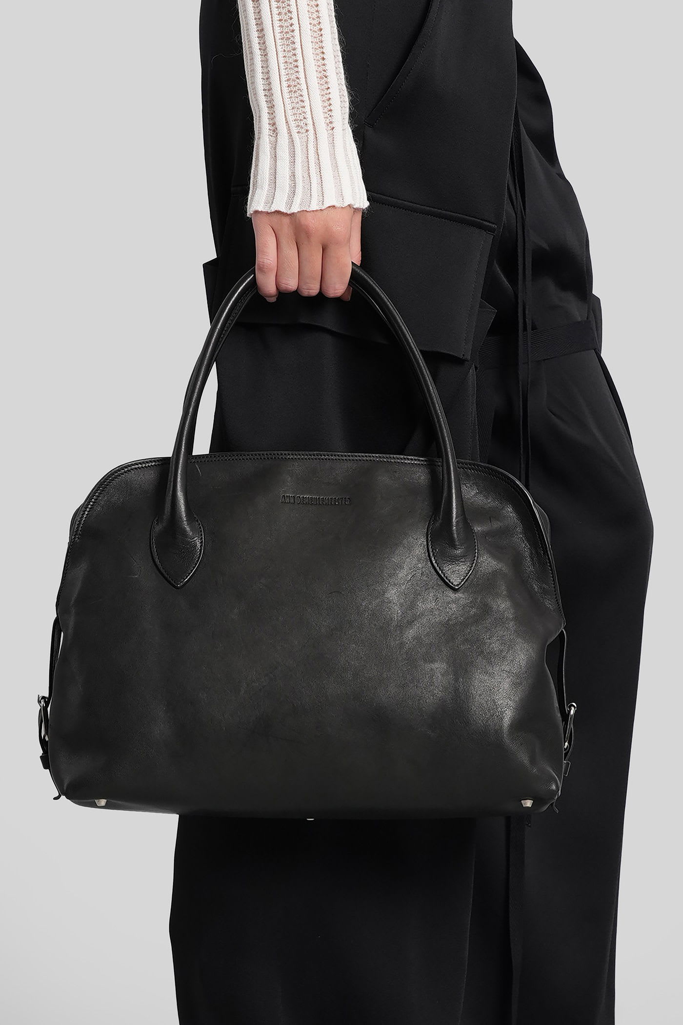 Ann Demeulemeester Josse Tote In Black Leather In Black