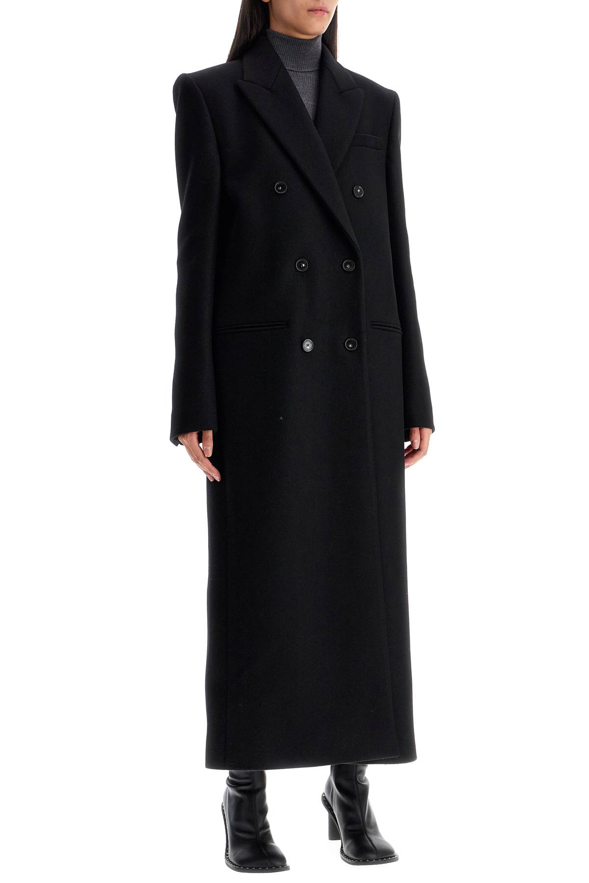 Shop Stella Mccartney Long Double-breasted Coat In Black (black)