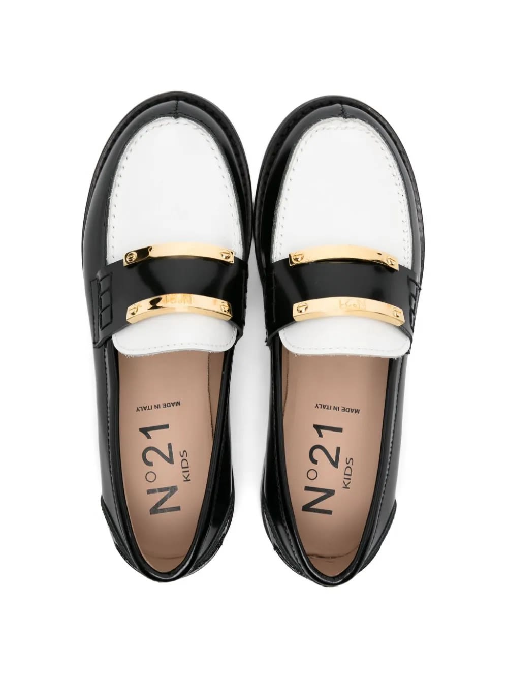 Shop N°21 Loafers With Color-block Design In Black