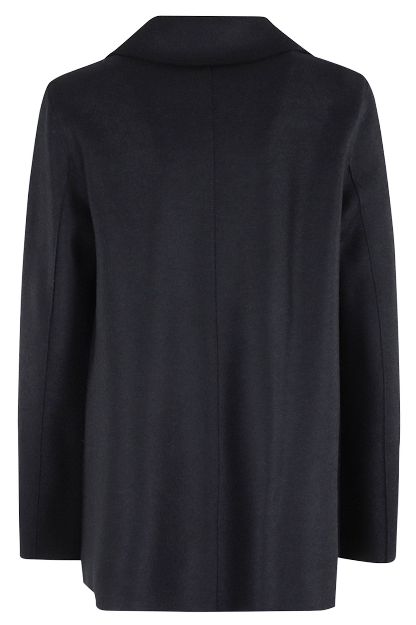 Harris Wharf London Virgin Wool Double-breasted Blazer In Black