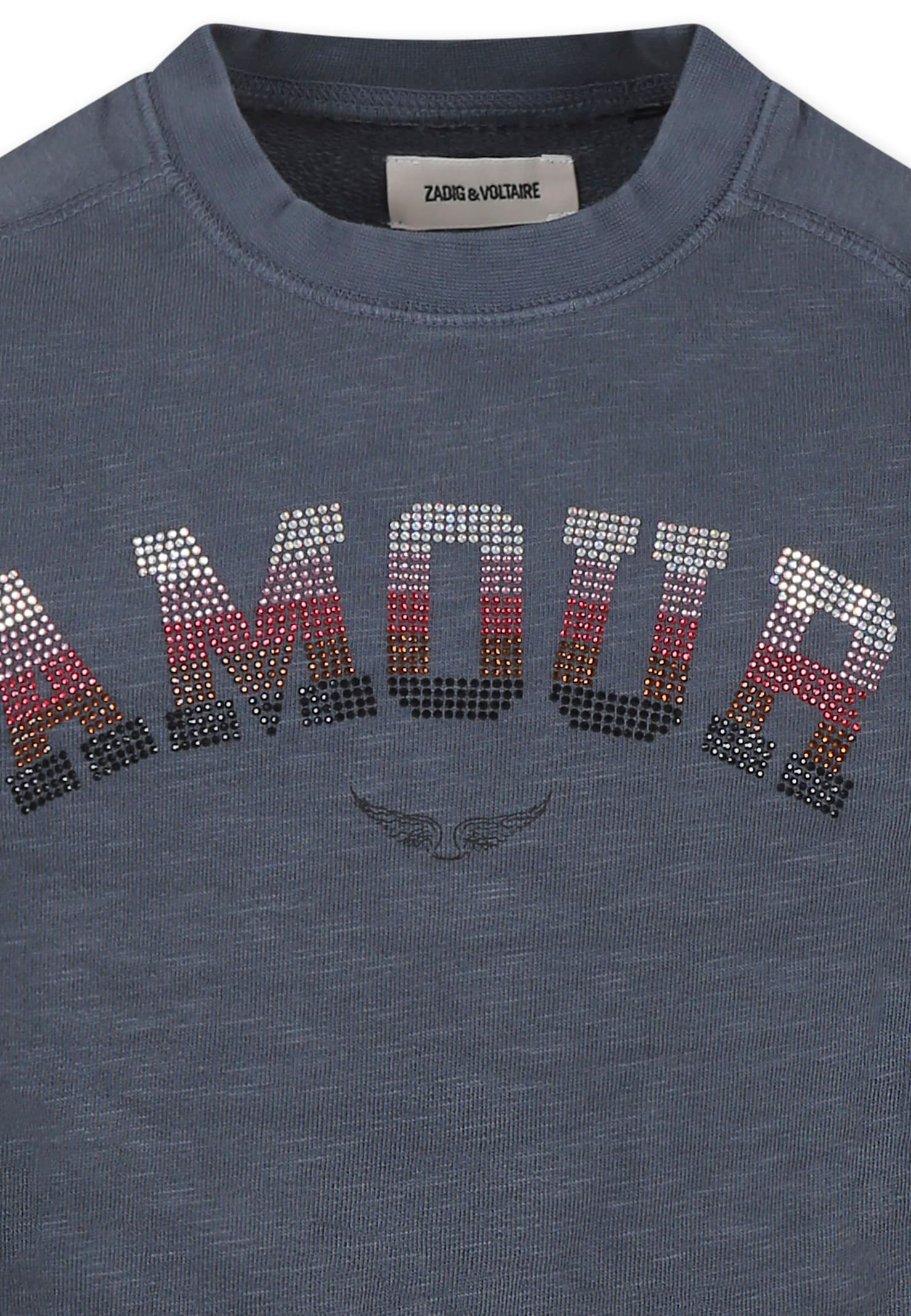 Zadig & Voltaire Rhinestone-embellished Sweatshirt In Grey