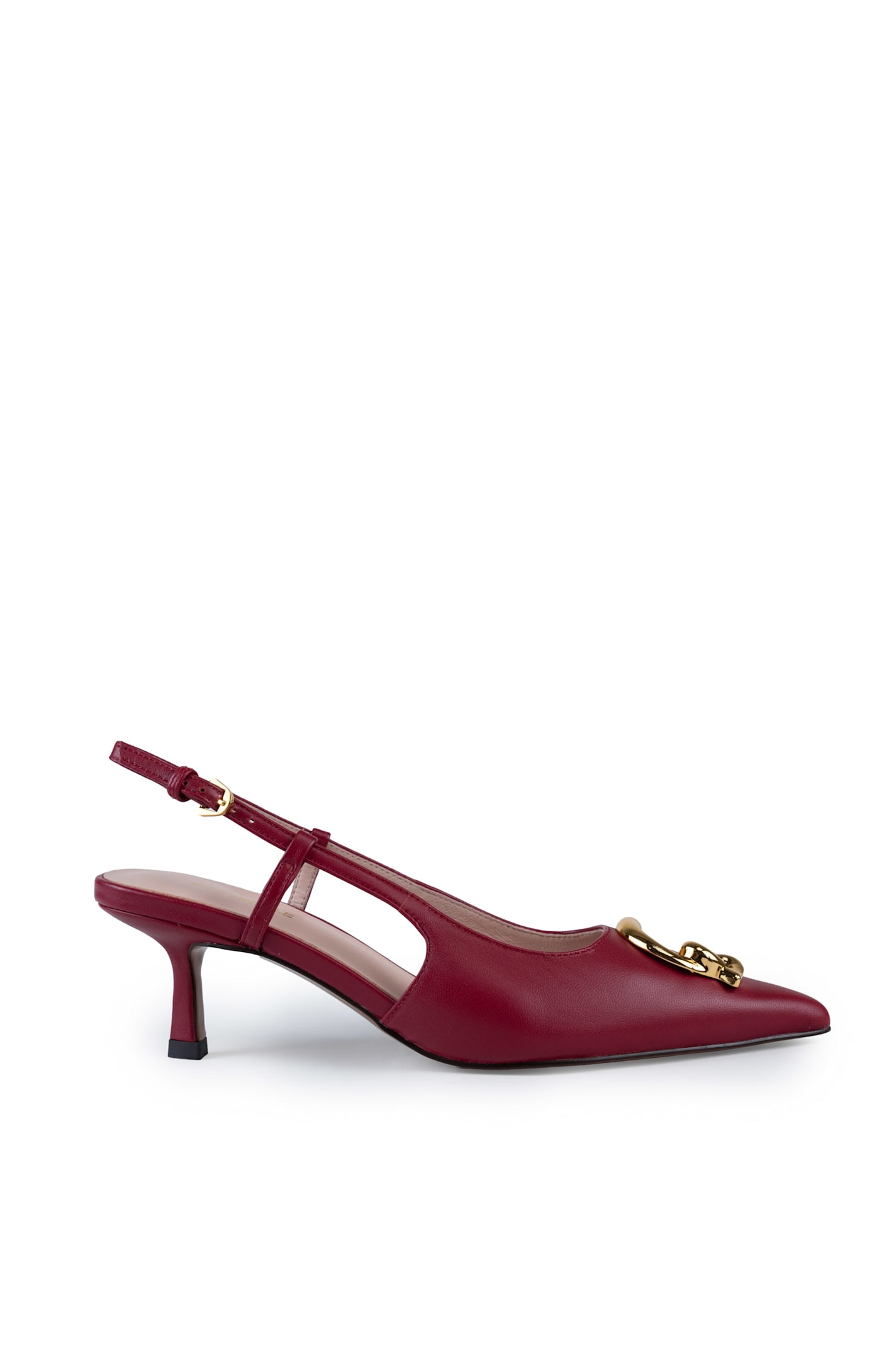 C-me Smooth Slingback Shoes In Leather