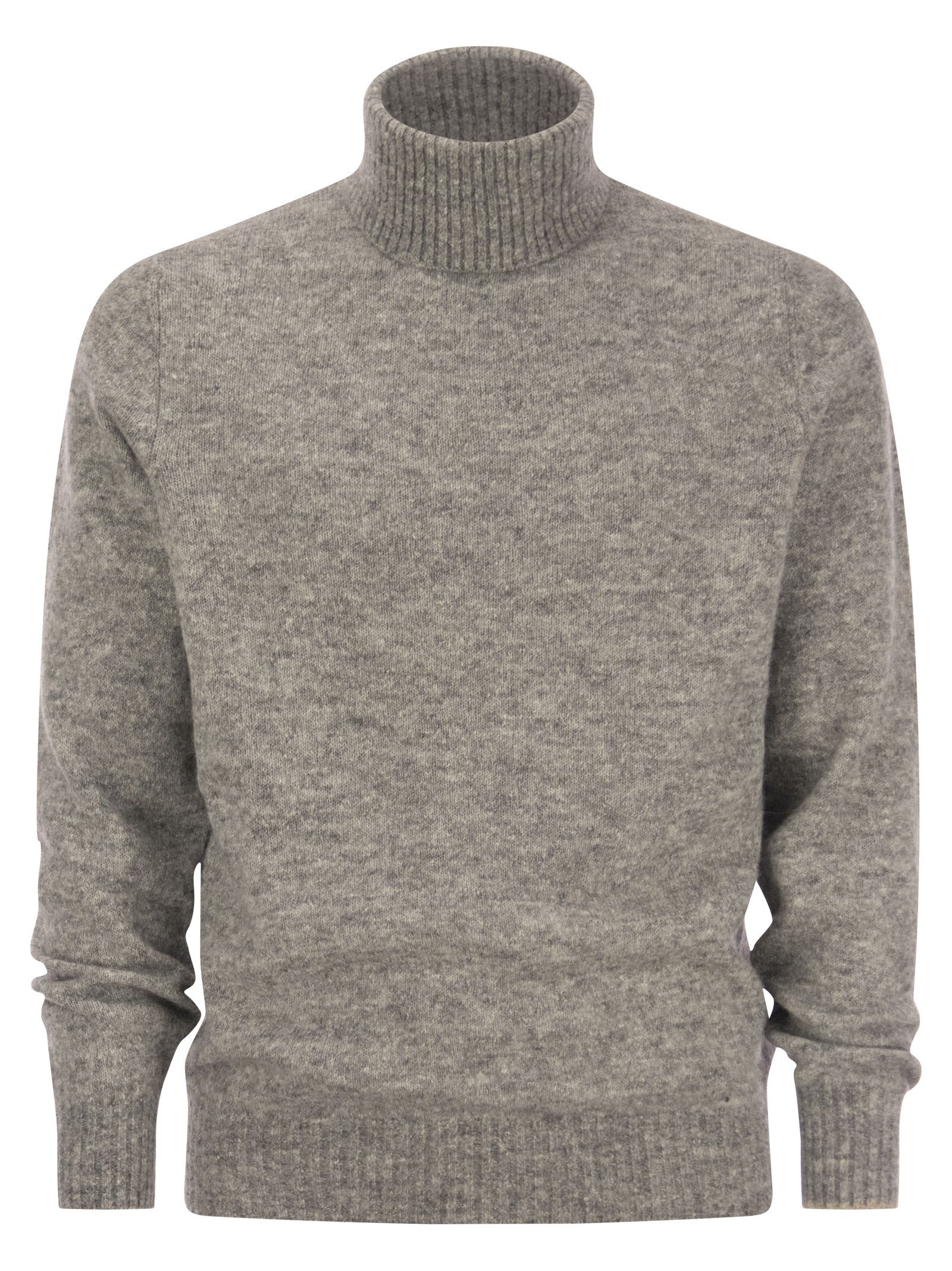 Turtleneck Sweater In Alpaca, Cotton And Wool