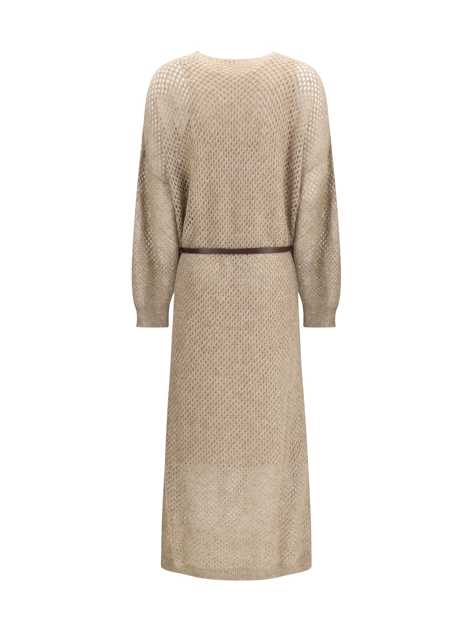 Brunello Cucinelli Beige Mohair Casual Dress In Neutral