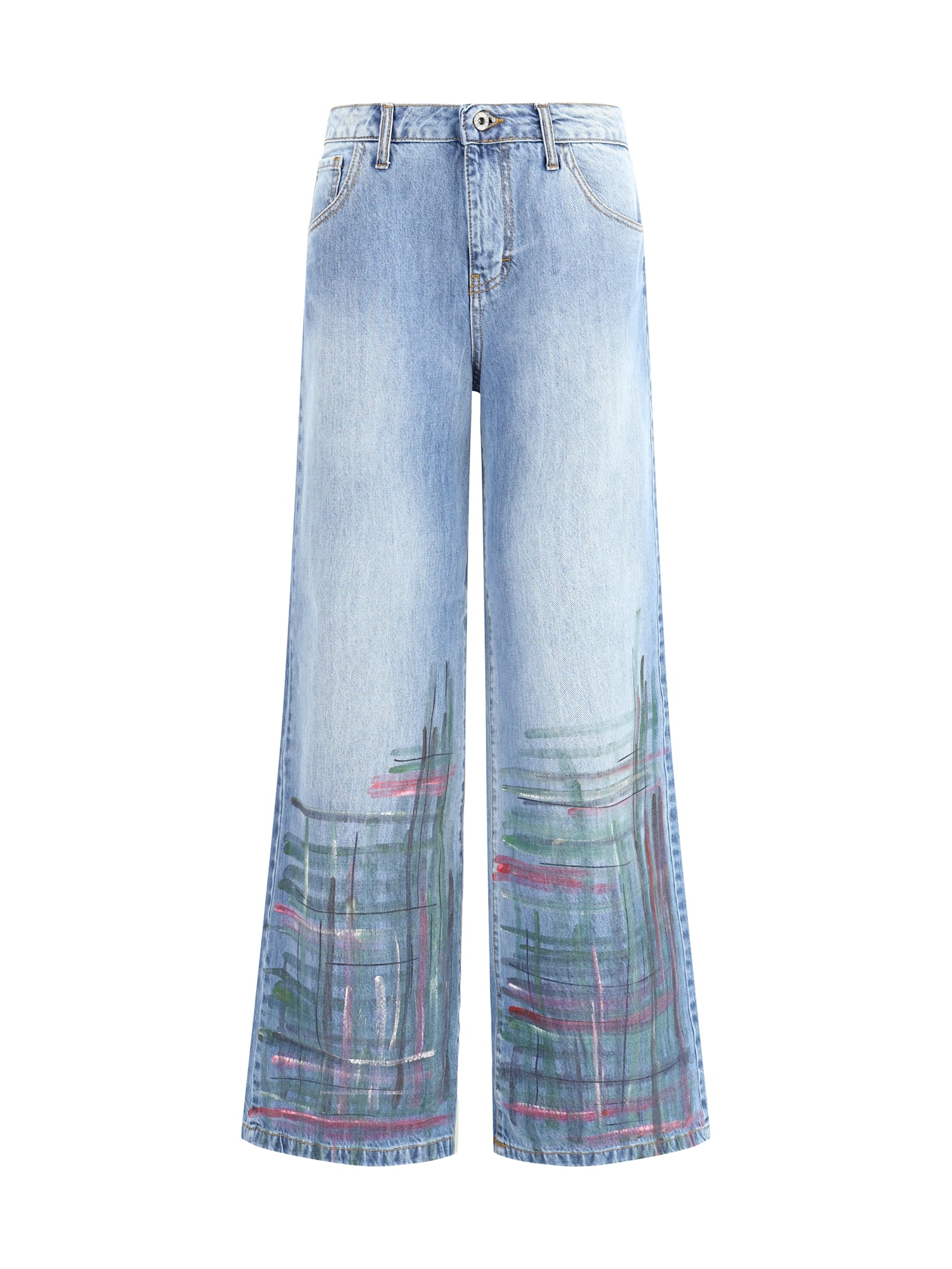 Ella Wide-leg Jeans In Blue