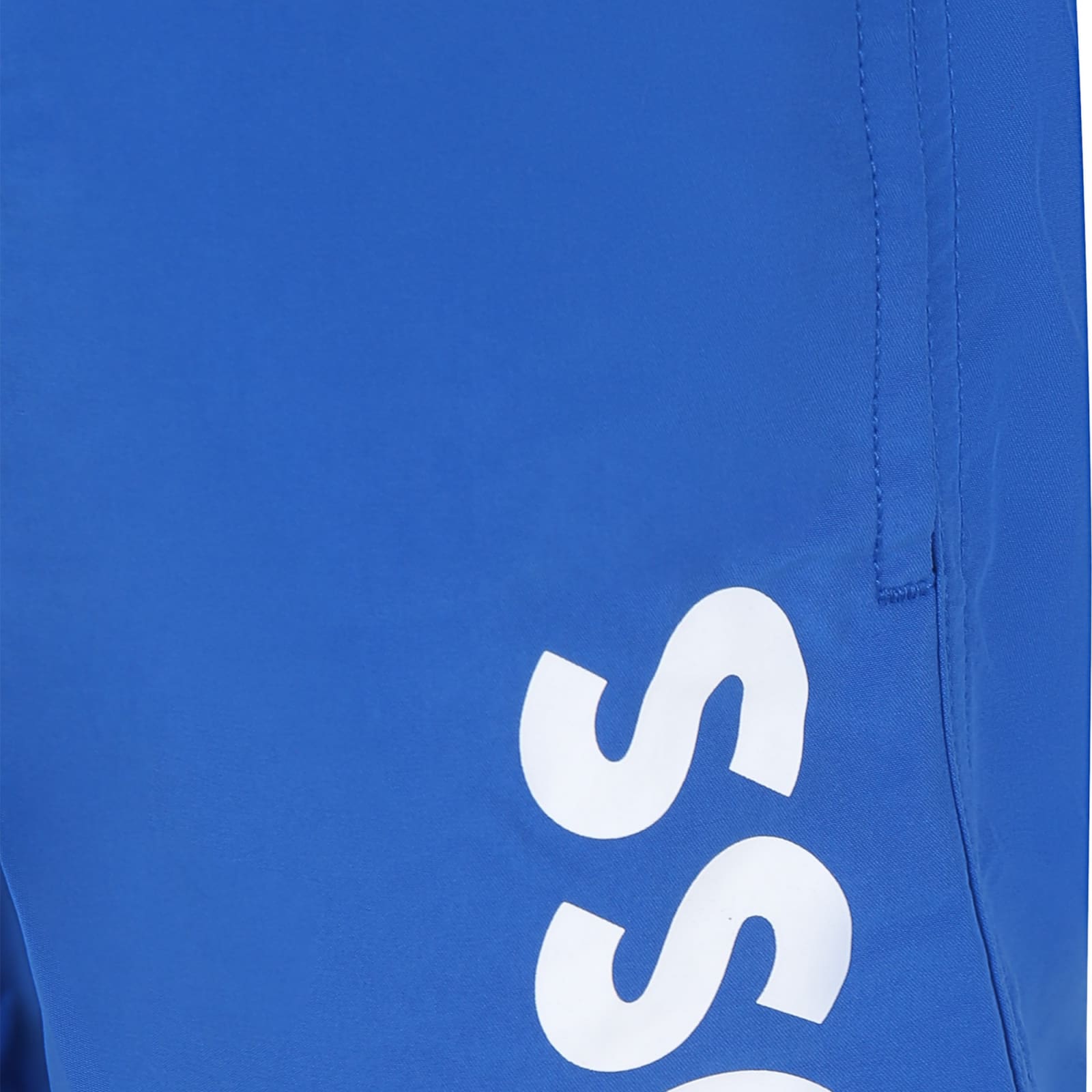 Hugo Boss Blue Swim Shorts For Boy With Logo In Blue