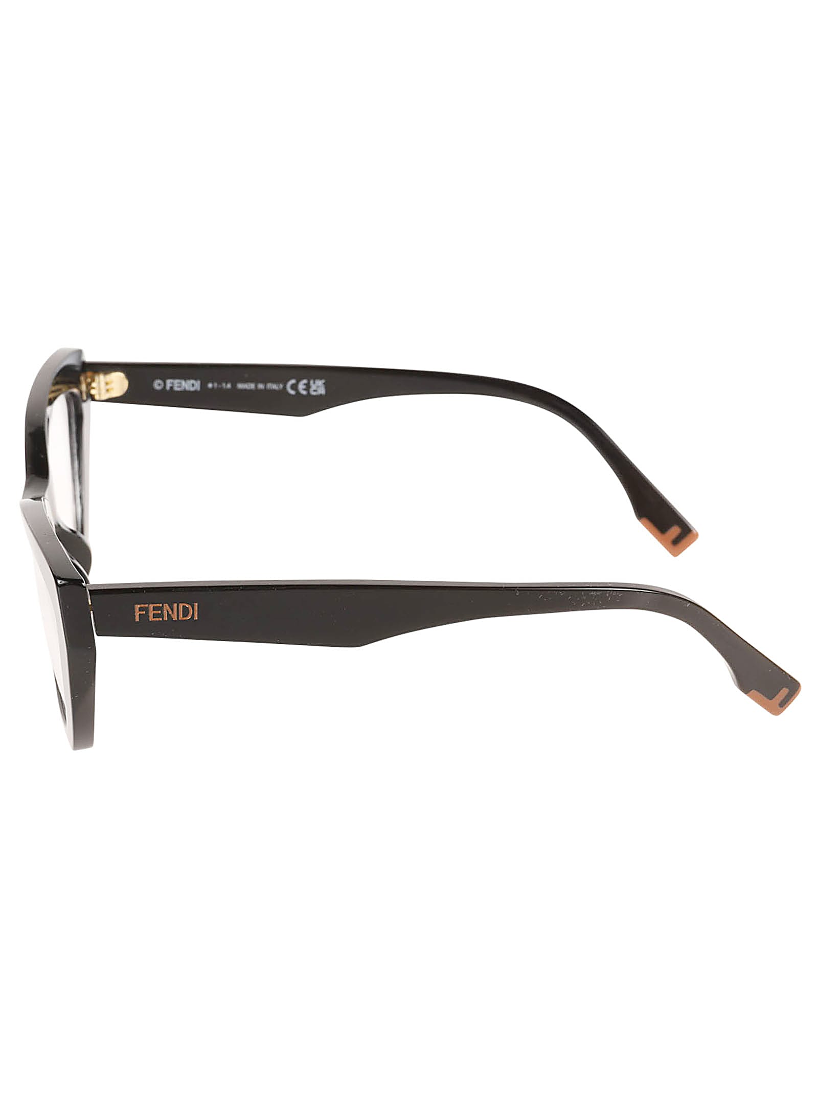 Shop Fendi Cat-eye Logo Sided Glasses In 001 - Black