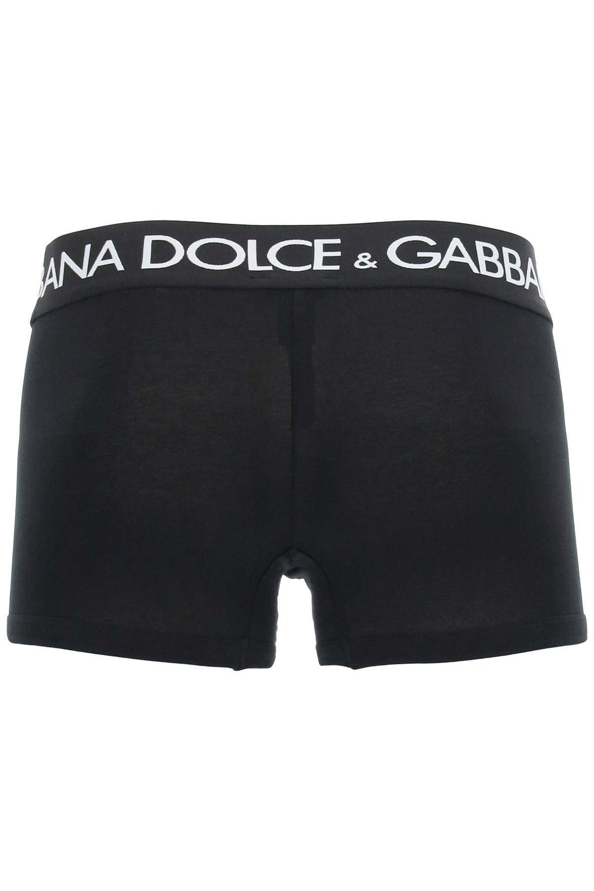 Dolce & Gabbana Logo-waist Cotton Boxer Briefs In Nero (black)