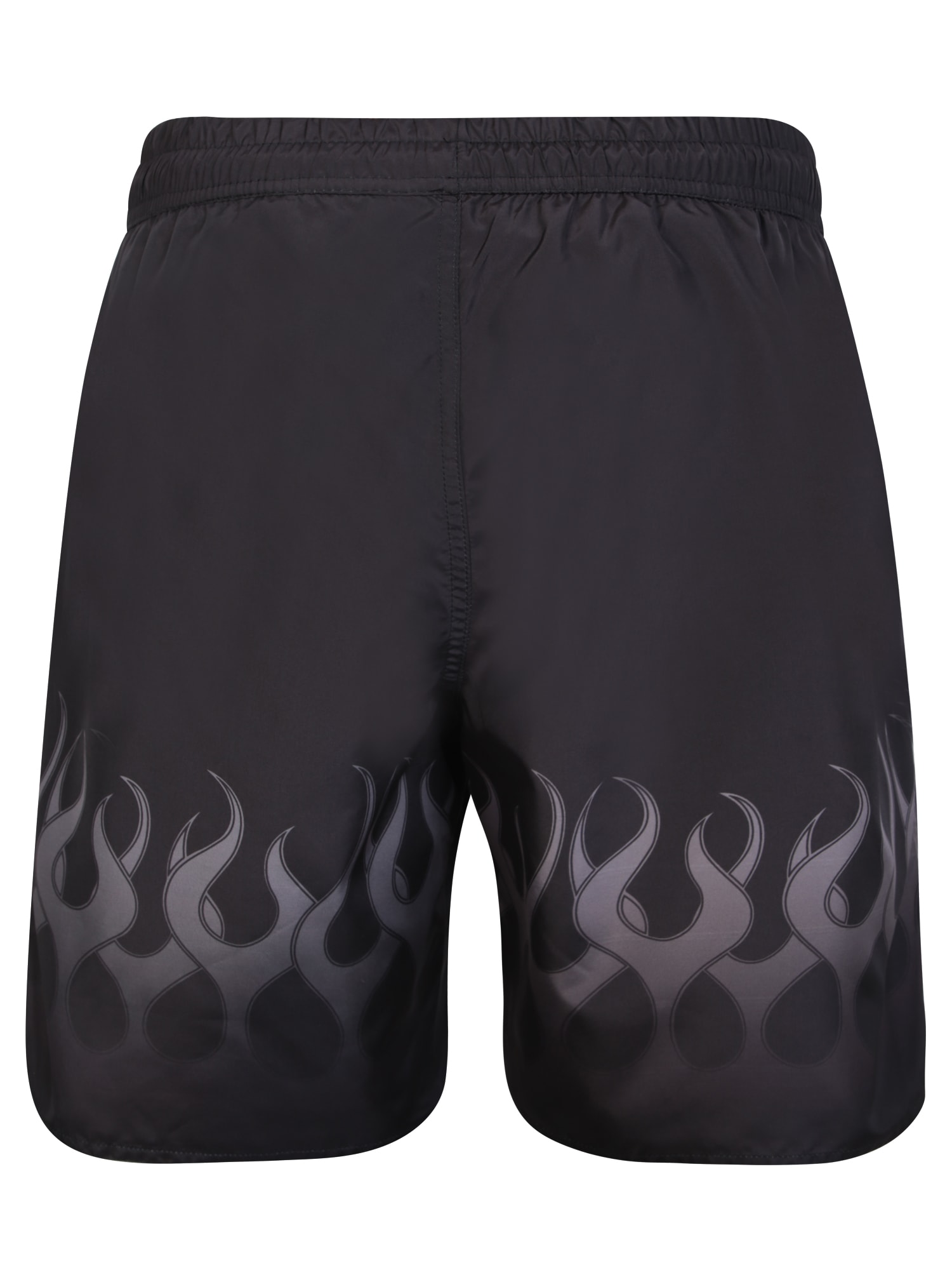 Shop Vision Of Super Black/gray Flames Swim Shorts
