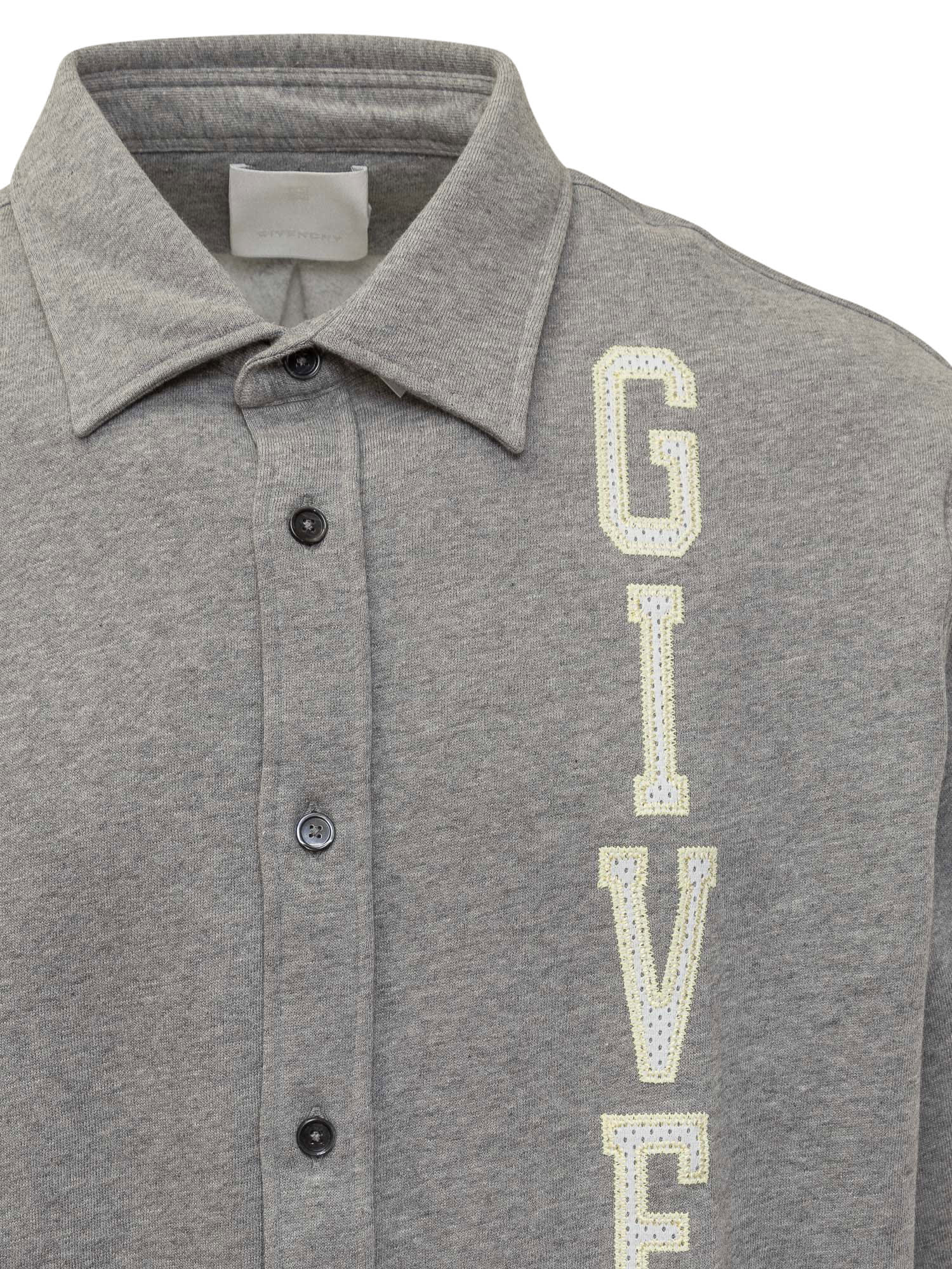 Shop Givenchy Shirt With Logo In Light Grey Melange