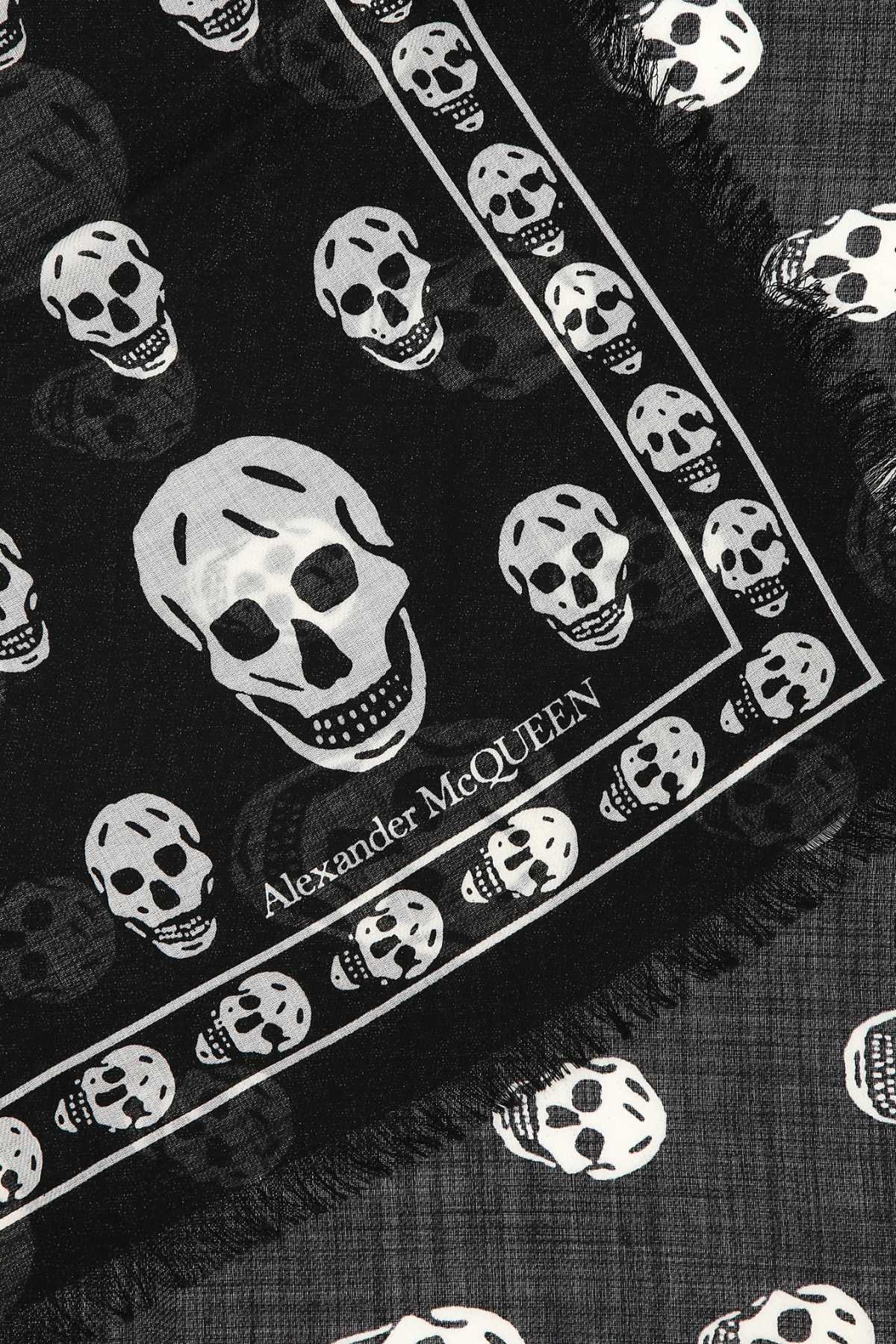 Alexander Mcqueen Printed Wool Scarf In 1078