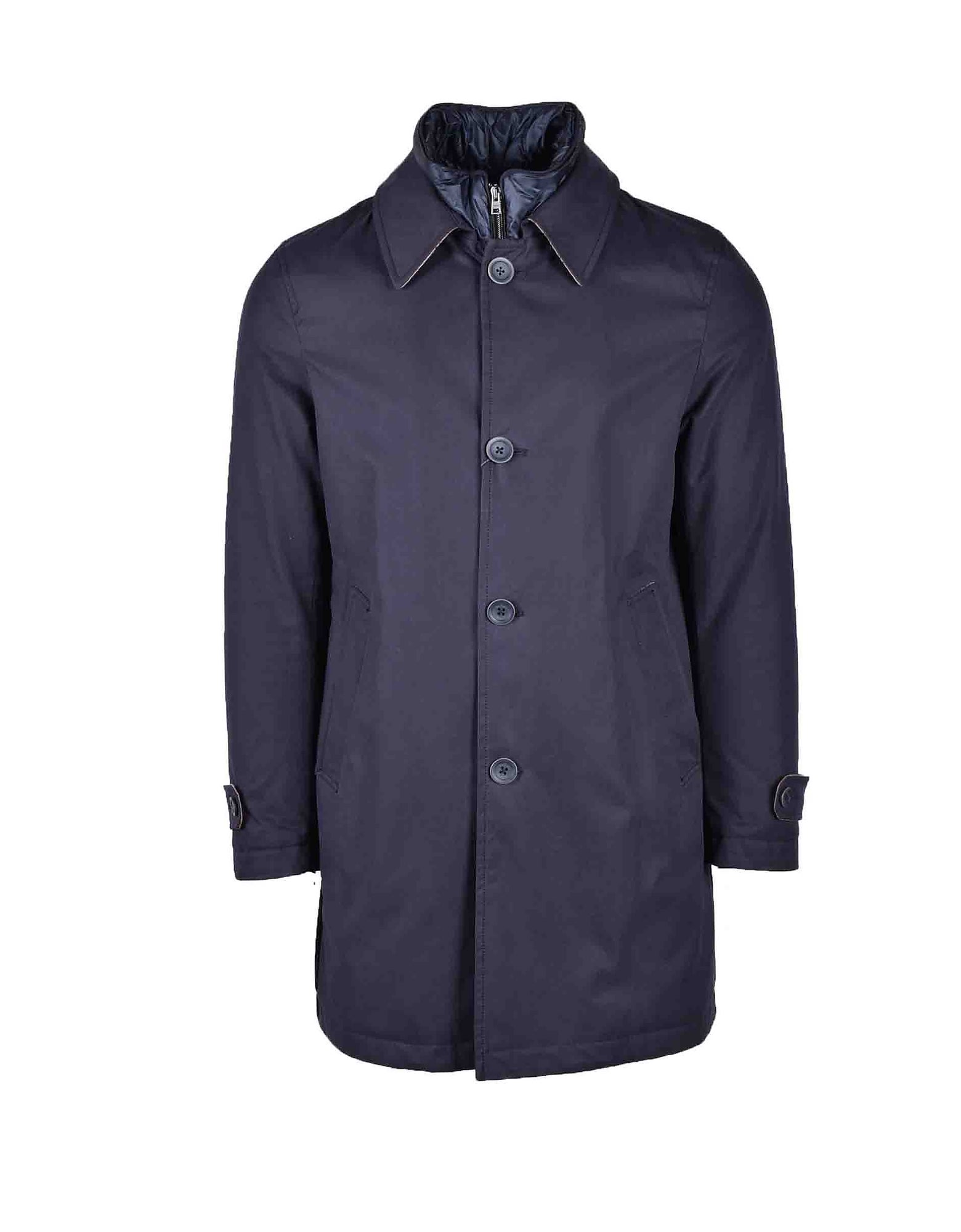 Herno Mens Blue Trench Coat