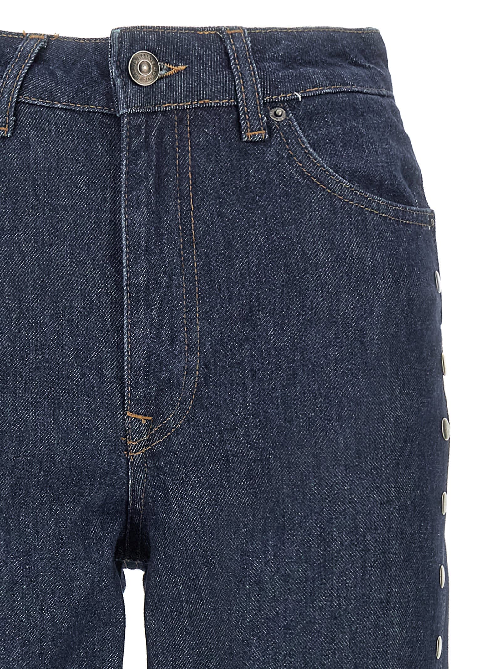 Rotate Birger Christensen Denim Buttoned Jeans In Blue