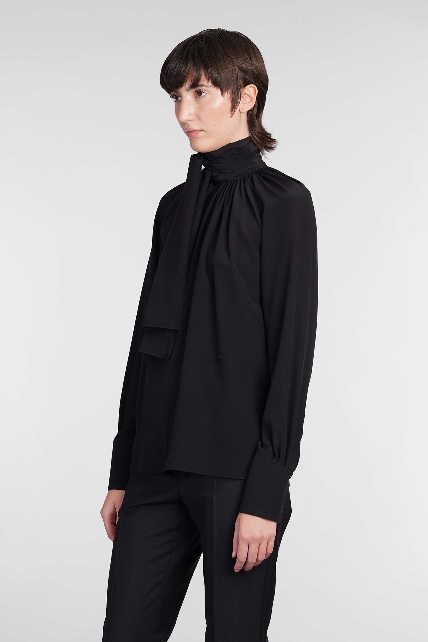 Shop Givenchy Blouse In Black Silk