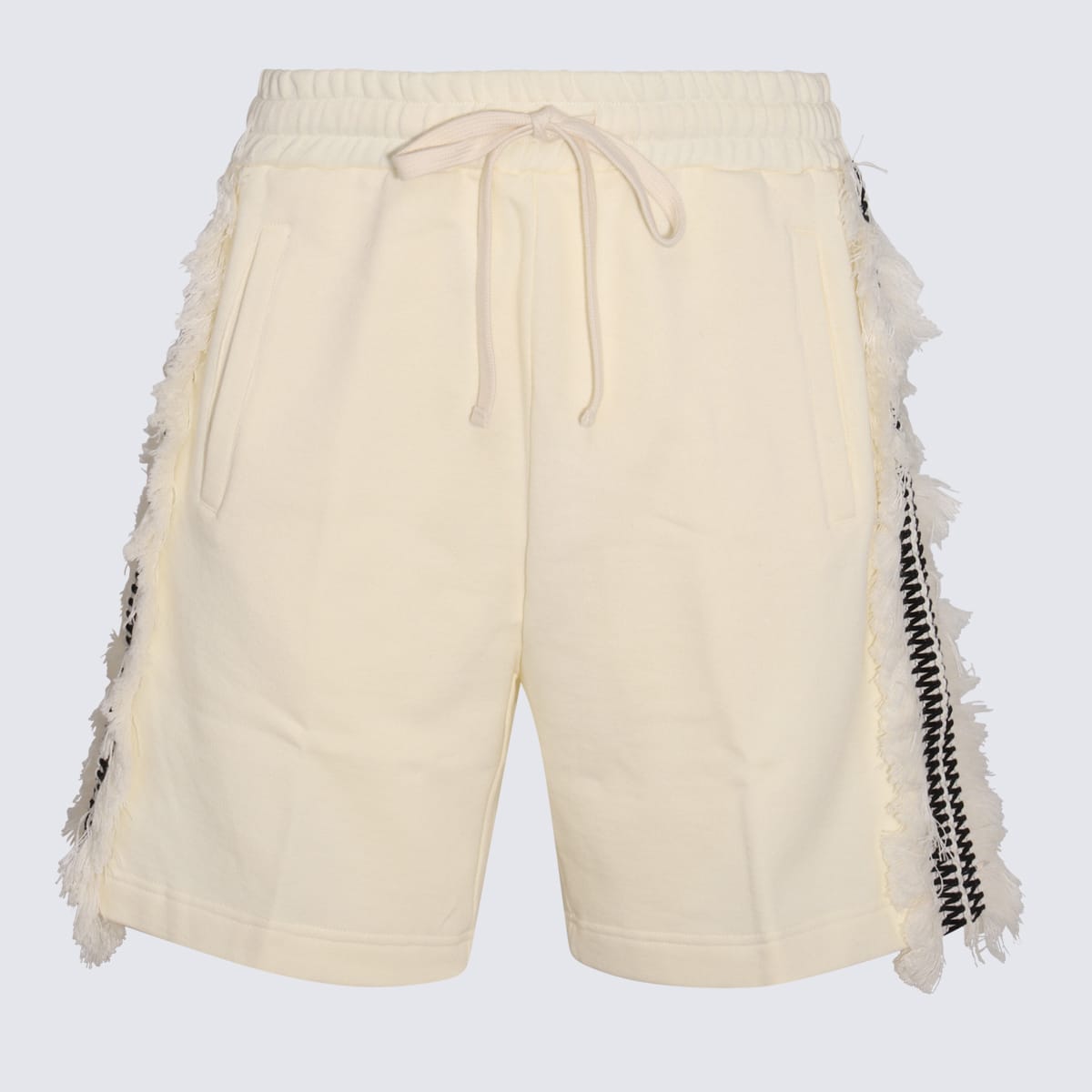 Shop Ritos Cream Cotton Shorts
