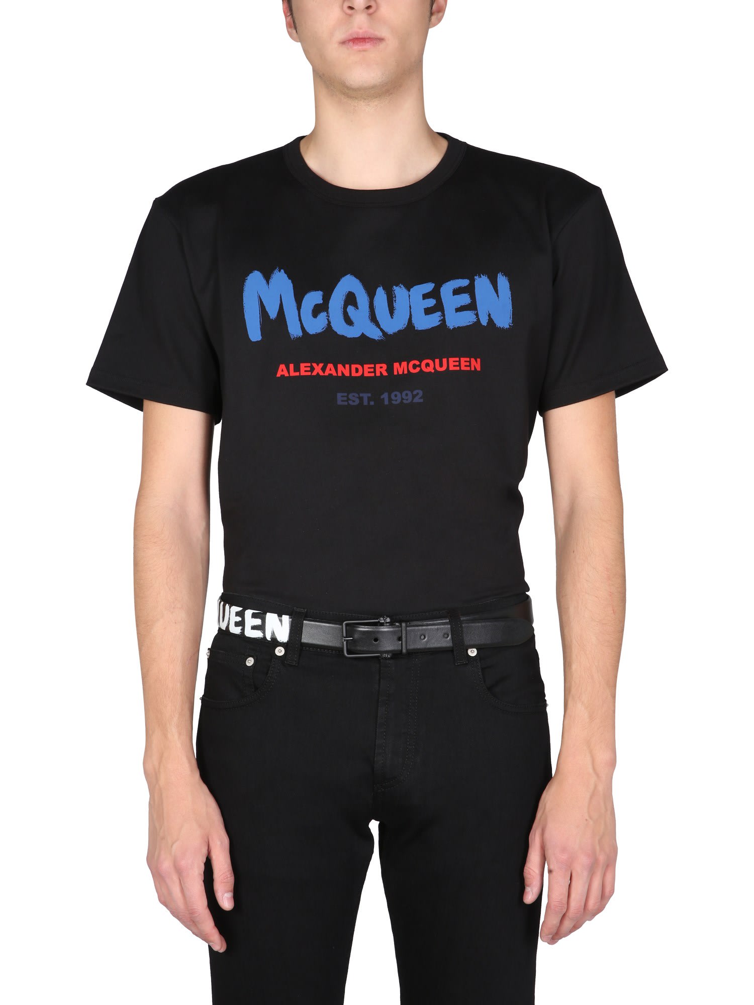 Alexander McQueen Graffiti Logo Print T-shirt