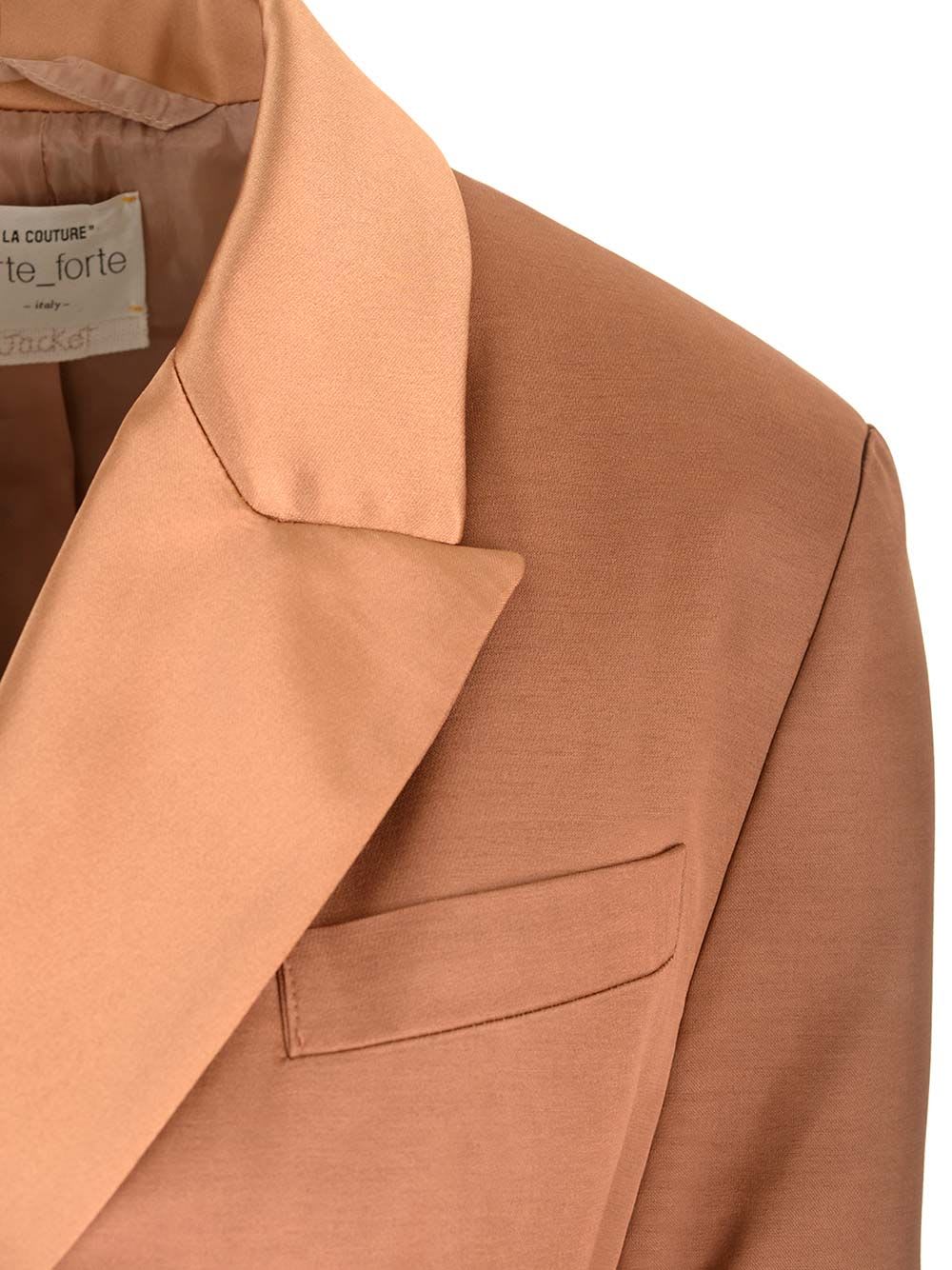 Shop Forte Forte Faille Tuxedo Jacket In Brown