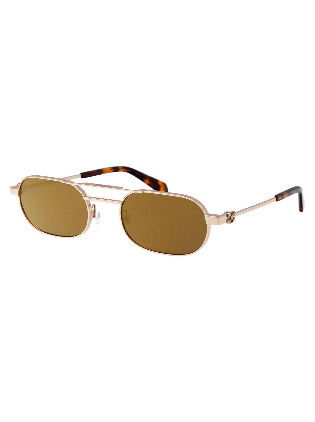 Shop Off-white Vaiden Oval Frame Sunglasses In Oro