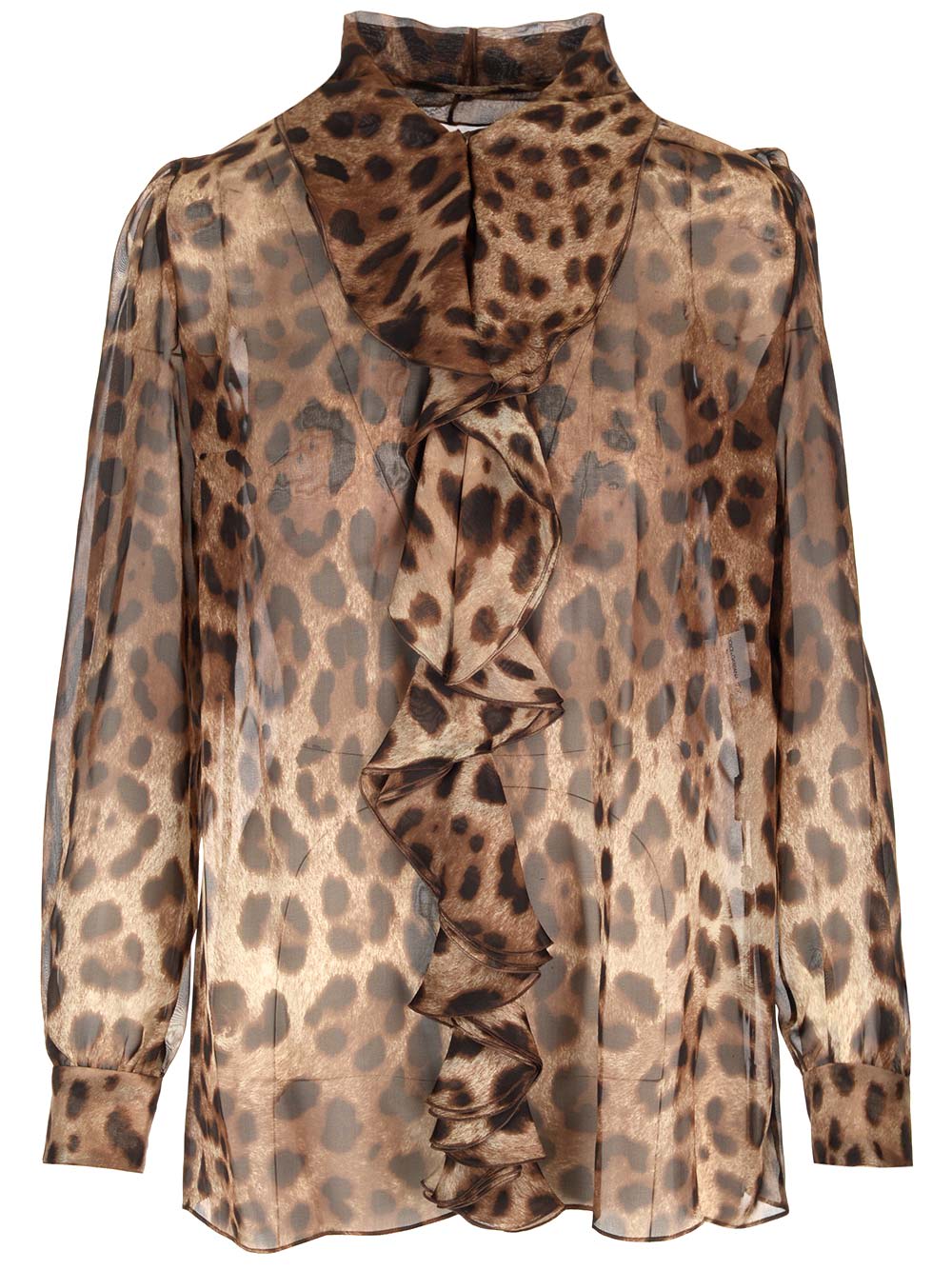 Shop Dolce & Gabbana Animal Print Silk Blouse