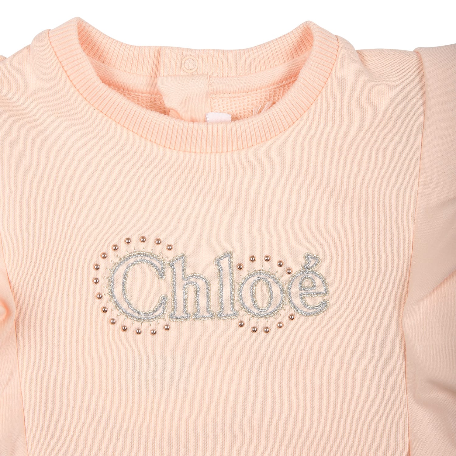 Shop Chloé Pink Sweatshirt For Baby Girl With Logo