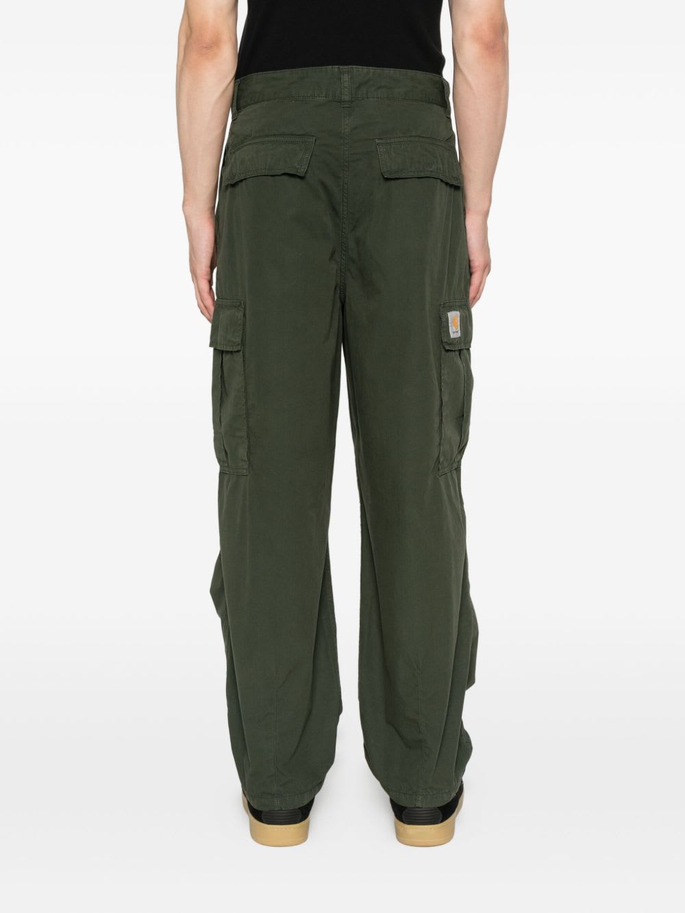 Carhartt Cargo Trousers With Belt Loops And Multiple Pockets In Green