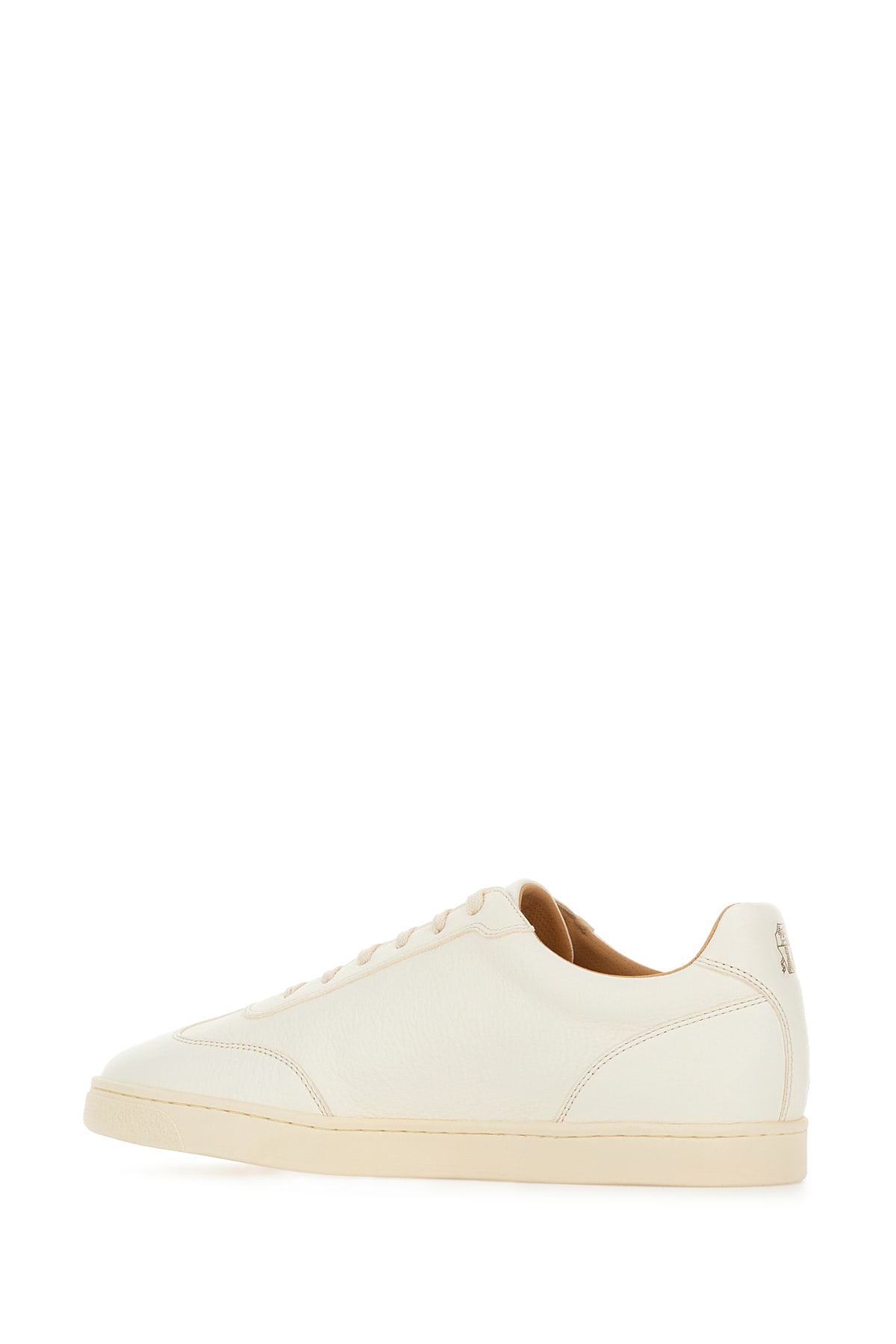 Shop Brunello Cucinelli Ivory Leather Sneakers In Bianco Ottico