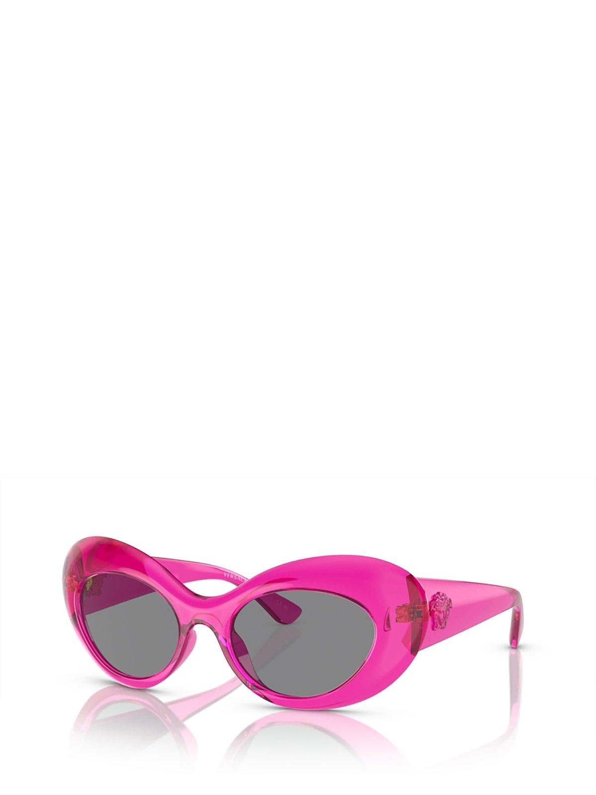 Shop Versace Oval-frame Sunglasses In 533487