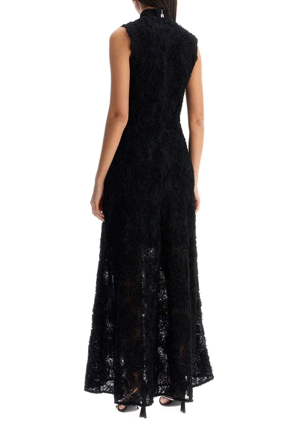 Rotate Birger Christensen Flower-mesh Maxi Dress In Black (black)