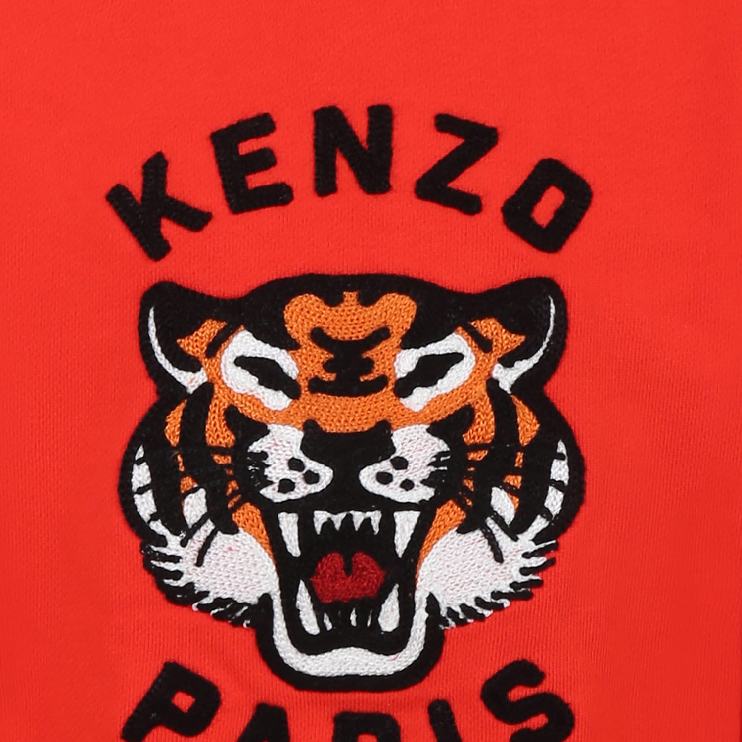Kenzo Tiger Head-embroidered Sweatshirt In Red