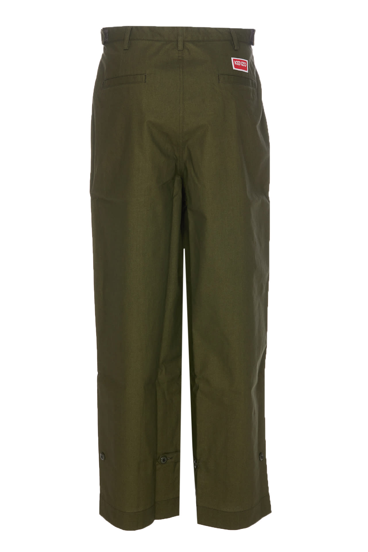 Shop Kenzo Oversized Pants Pants In Dark Khaki