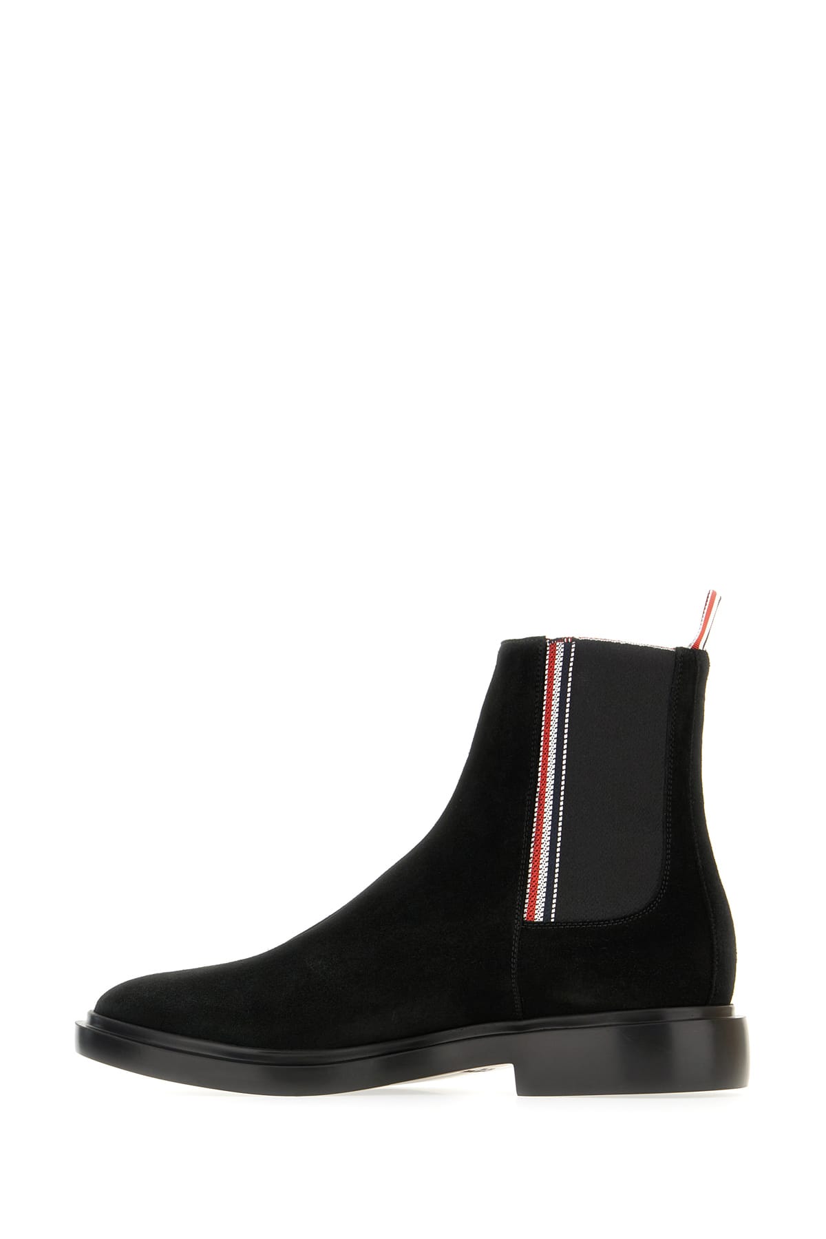 Thom Browne Elastic-panel Suede Boots In Black