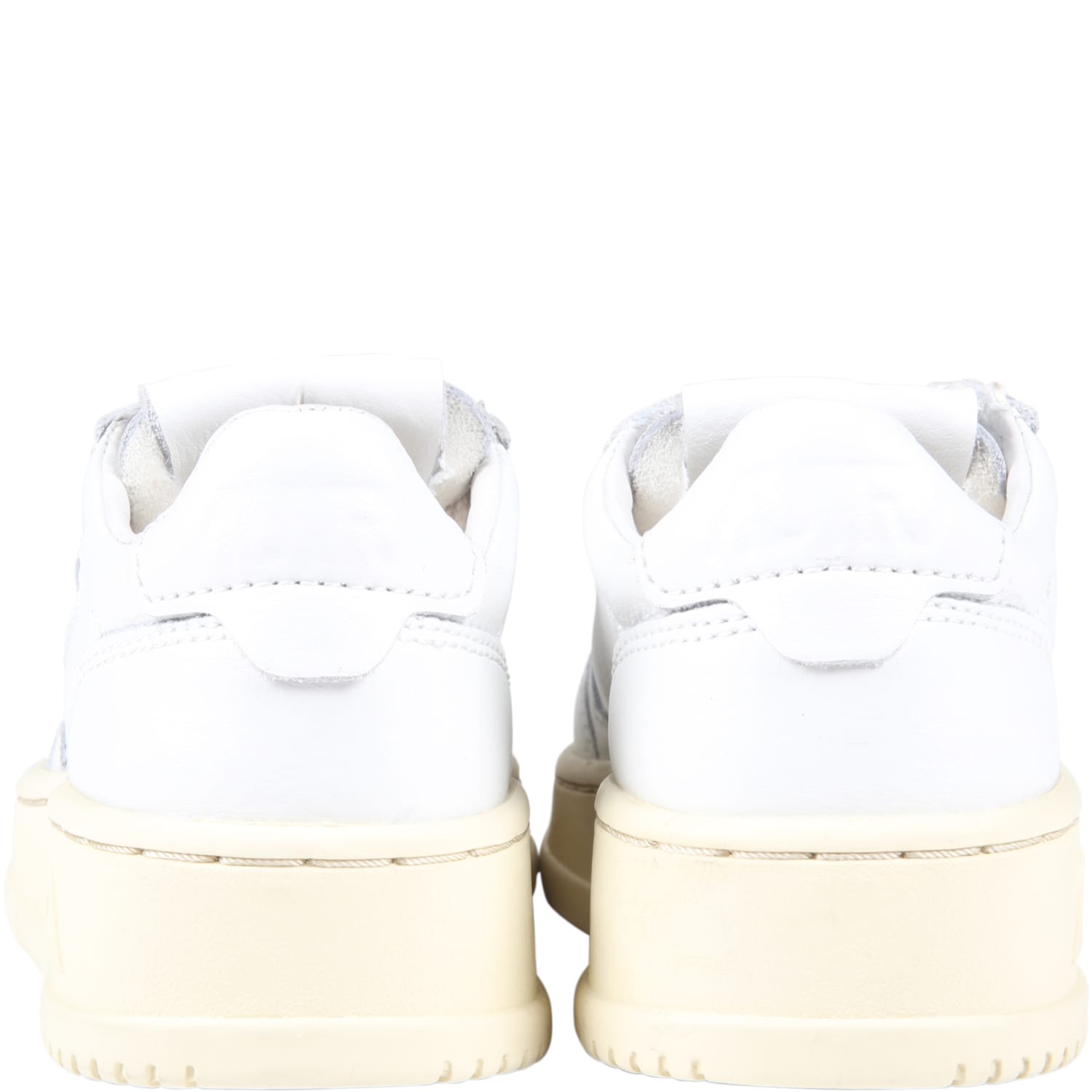 Shop Autry White Sneakers For Kids With Ivory Deatils